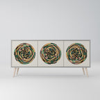 GREEN CIRCLES Sideboard mit 3 Türen in Grau