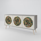 GREEN CIRCLES Sideboard mit 3 Türen in Grau