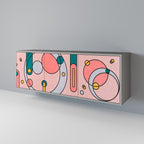 GOSSAMER ECHOES Sideboard mit 3 Türen in Grau