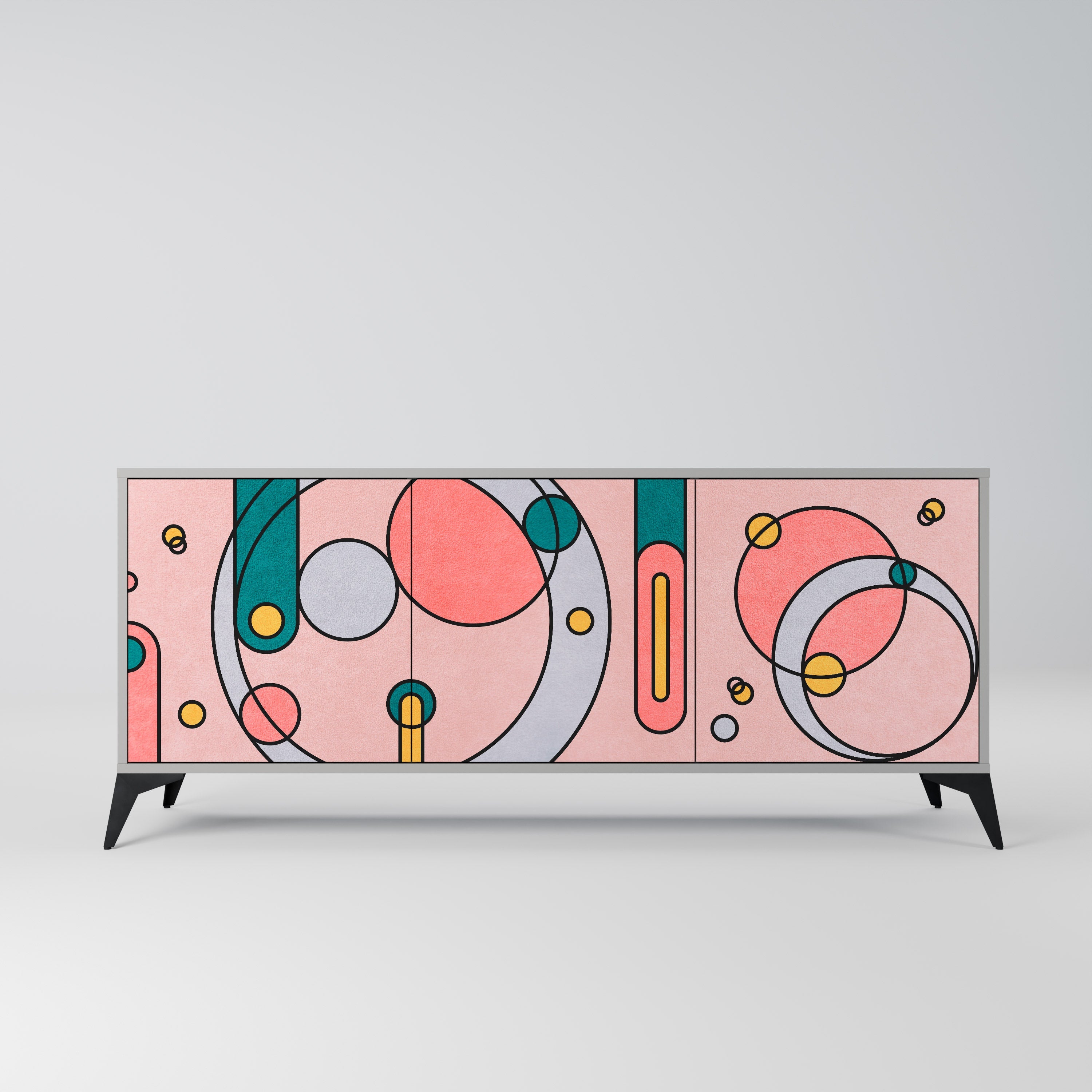 GOSSAMER ECHOES Sideboard mit 3 Türen in Grau