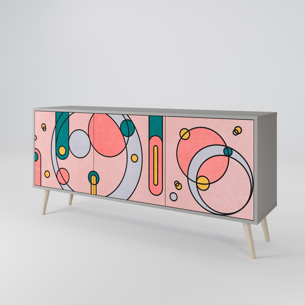 GOSSAMER ECHOES Sideboard mit 3 Türen in Grau