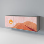 LUMINOUS SUNLIGHT 3-Door Sideboard in Grey Finish