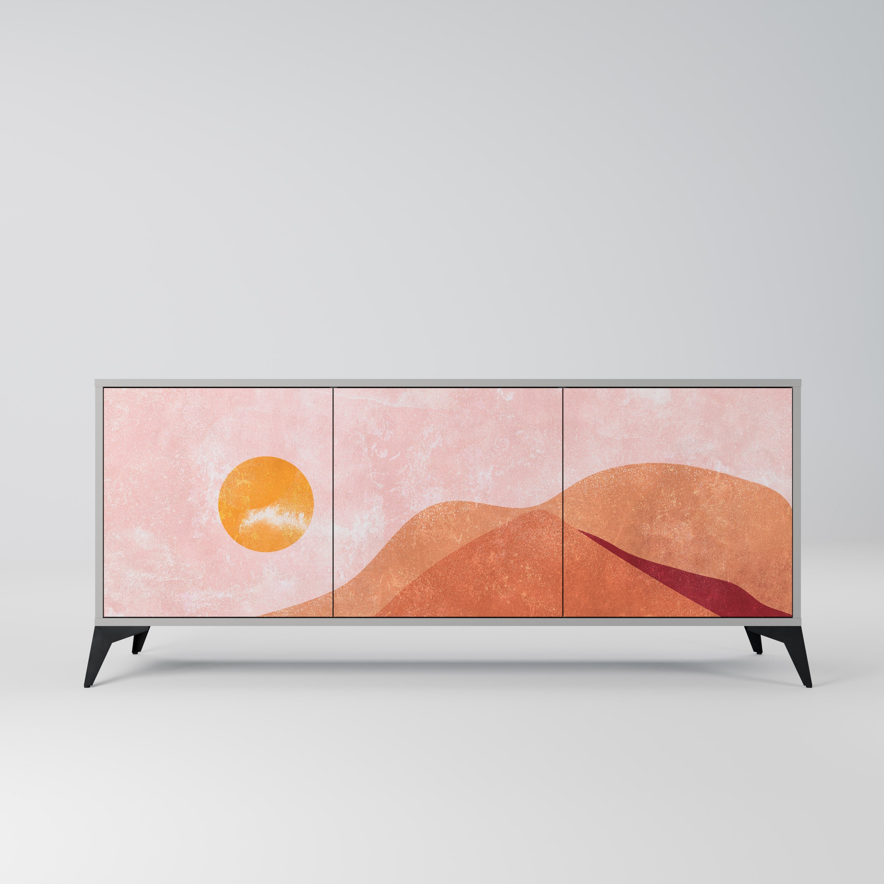 LUMINOUS SUNLIGHT Sideboard mit 3 Türen in Grau