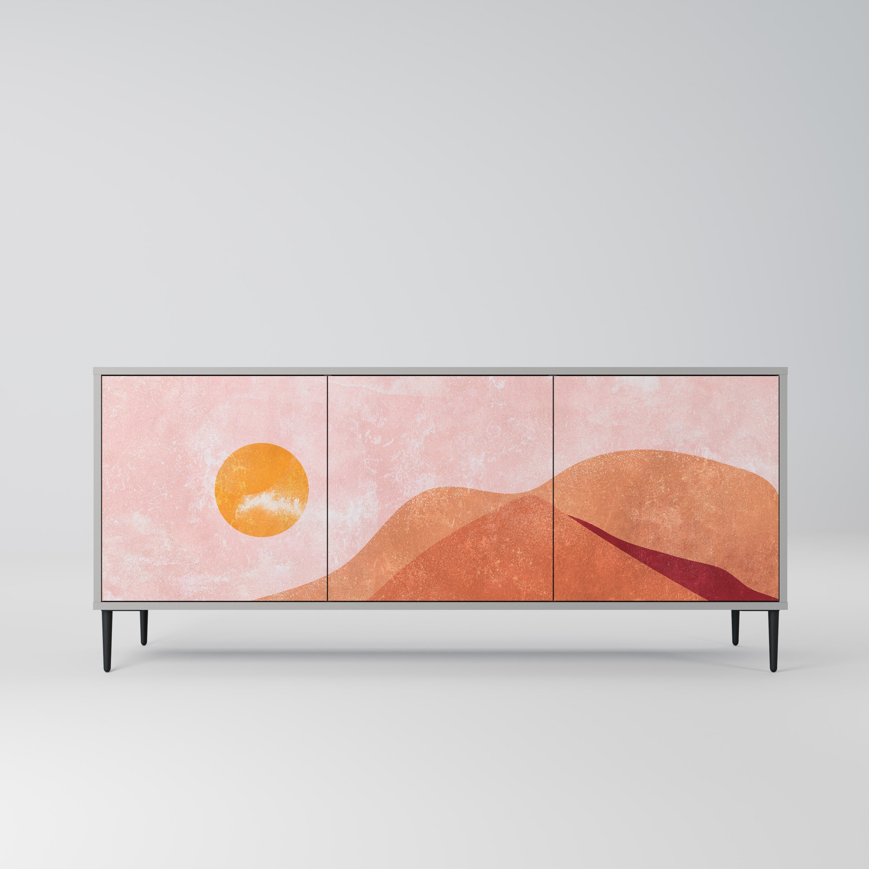 LUMINOUS SUNLIGHT Sideboard mit 3 Türen in Grau