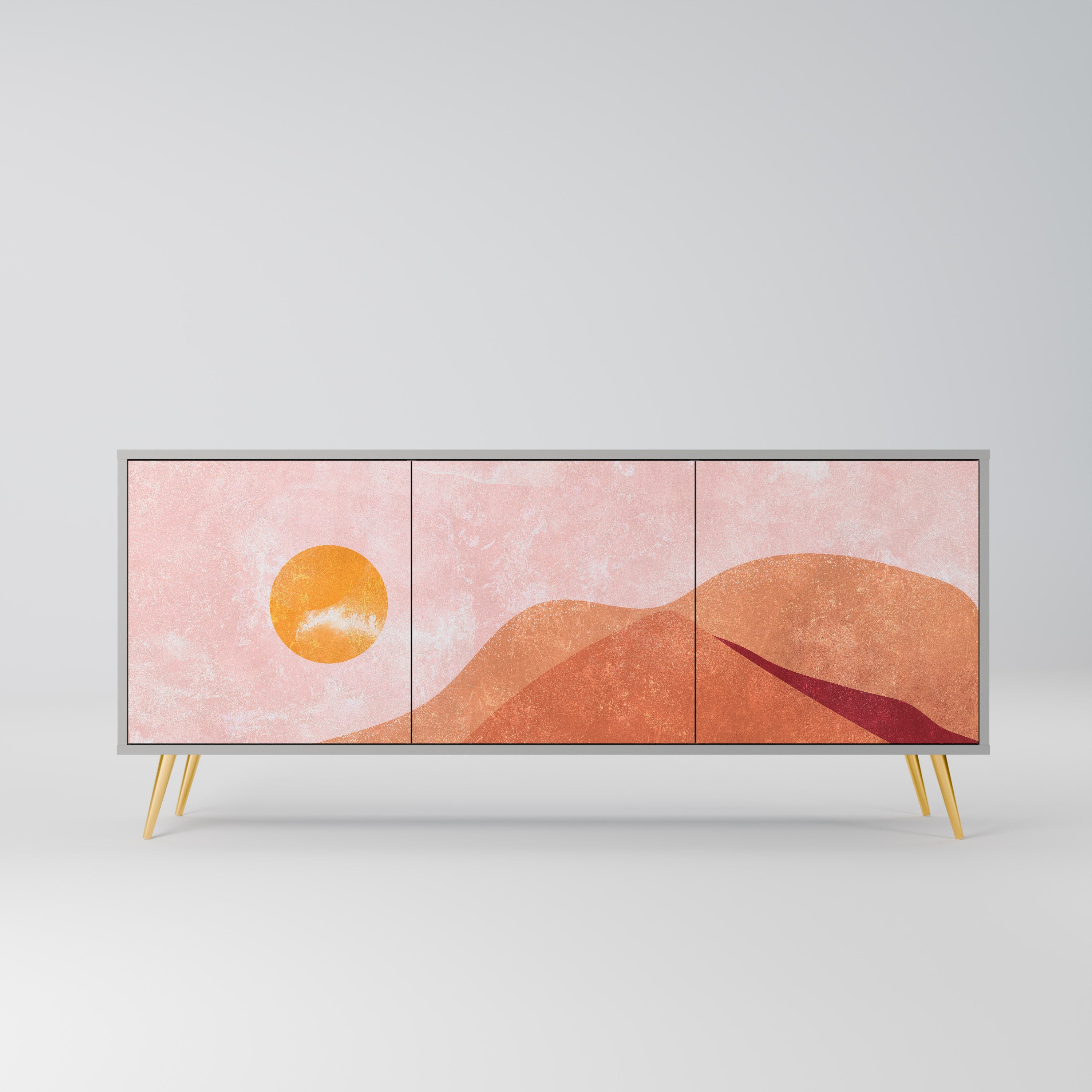 LUMINOUS SUNLIGHT Sideboard mit 3 Türen in Grau