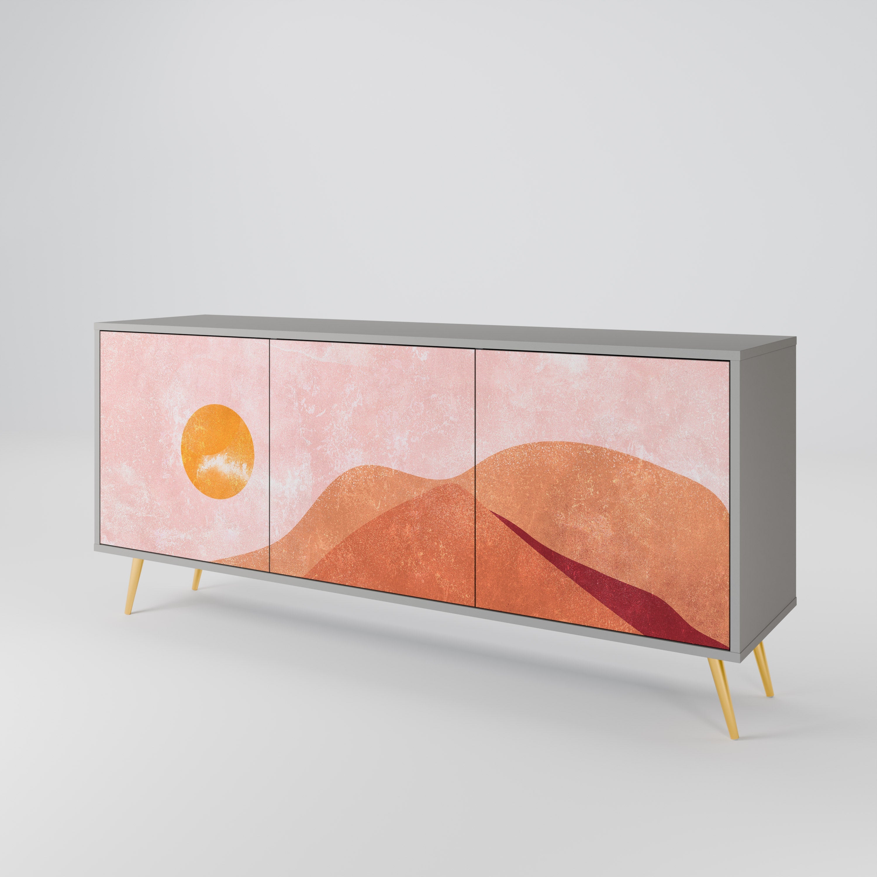 LUMINOUS SUNLIGHT Sideboard mit 3 Türen in Grau
