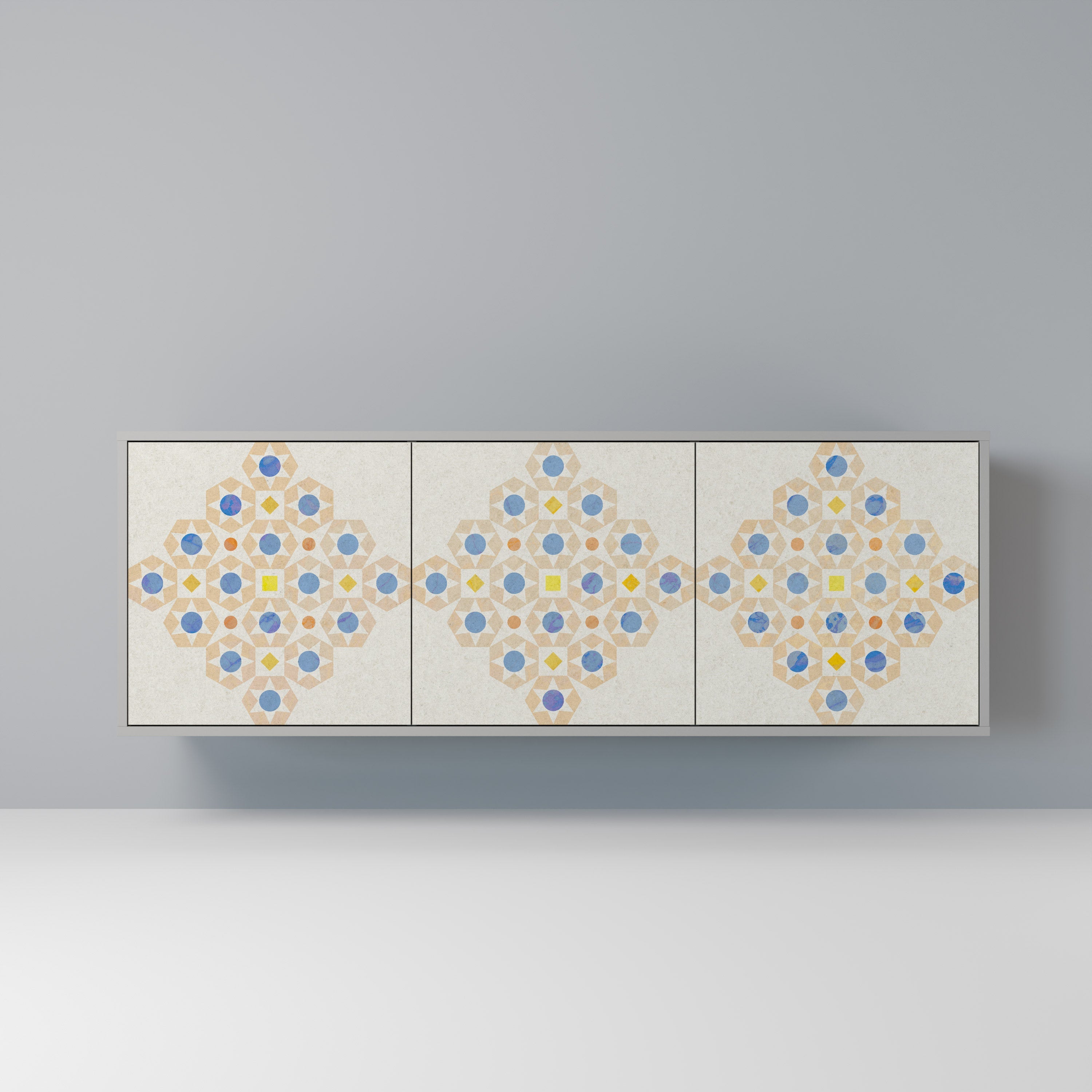 PATTERNED PRISM Sideboard mit 3 Türen in Grau