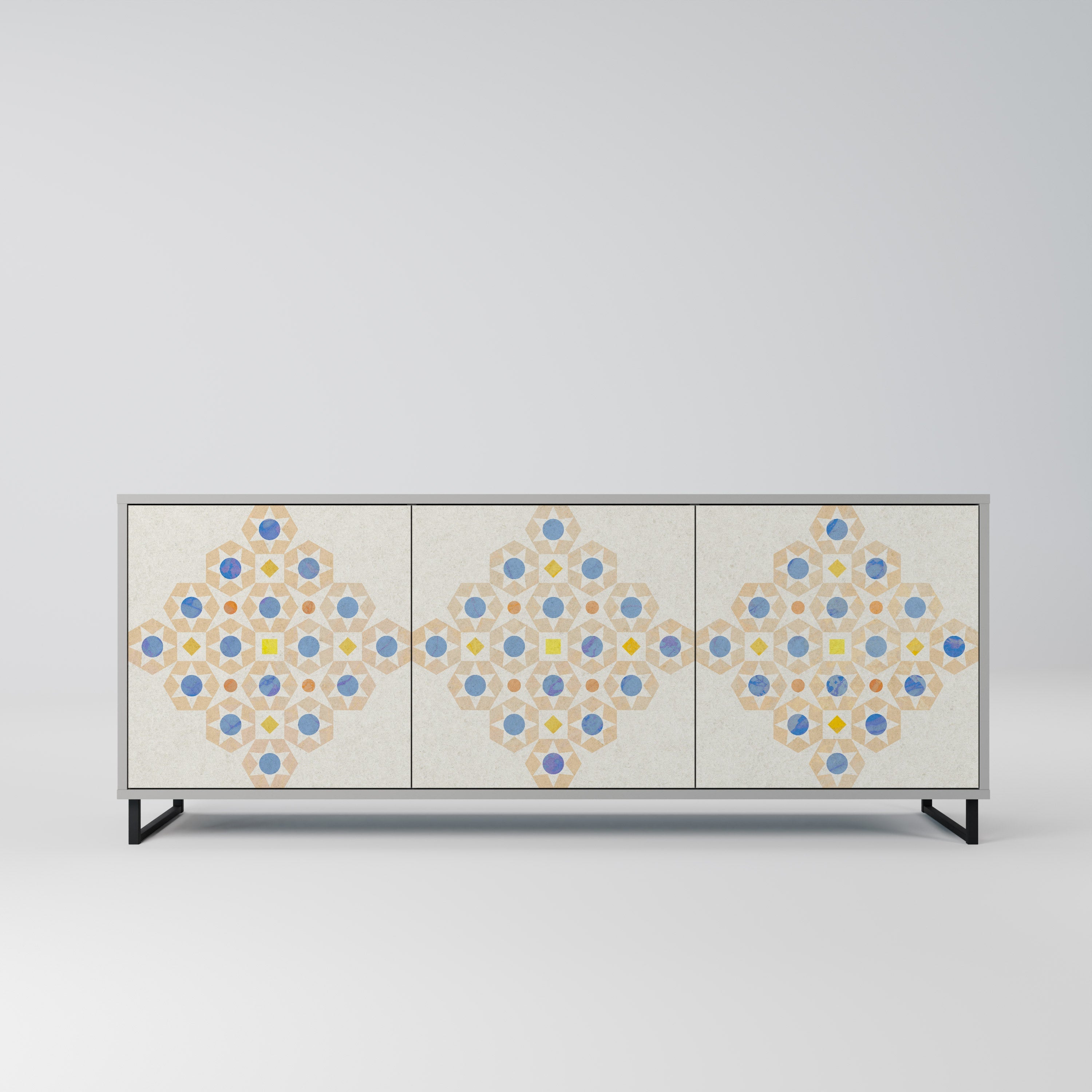 PATTERNED PRISM Sideboard mit 3 Türen in Grau