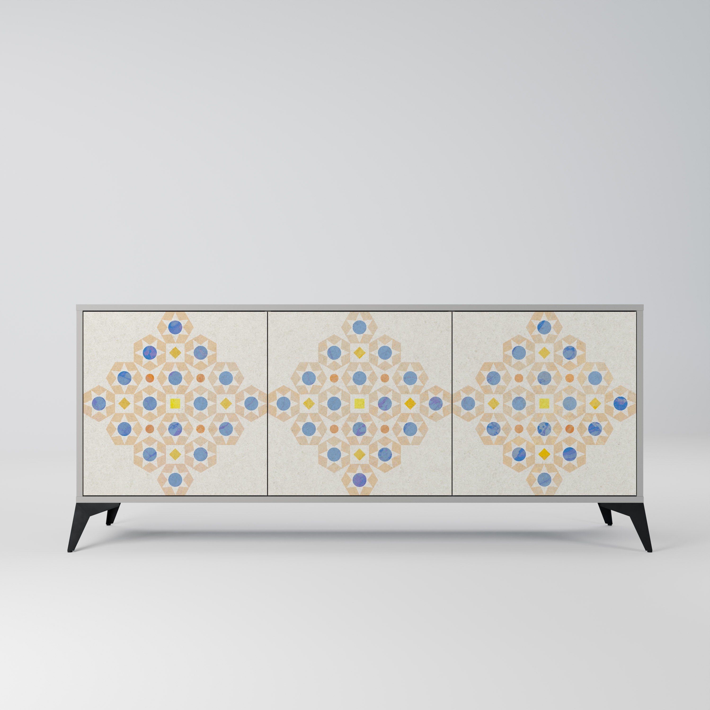 PATTERNED PRISM Sideboard mit 3 Türen in Grau