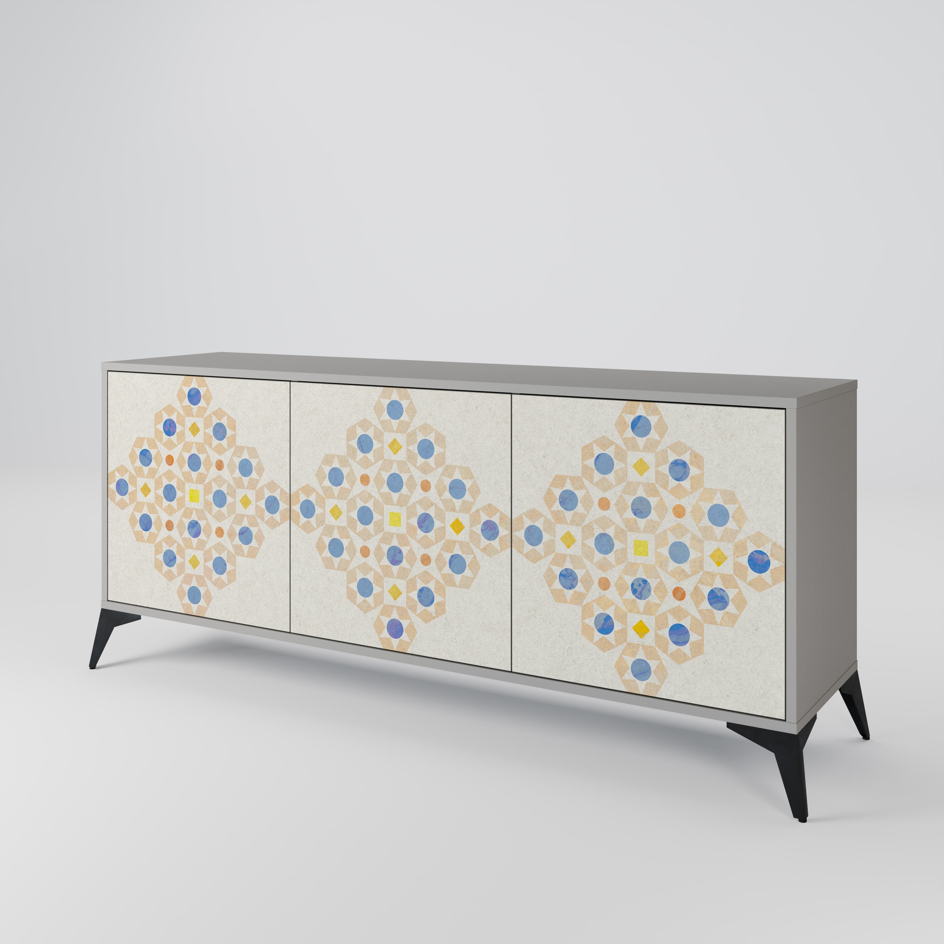 PATTERNED PRISM Sideboard mit 3 Türen in Grau