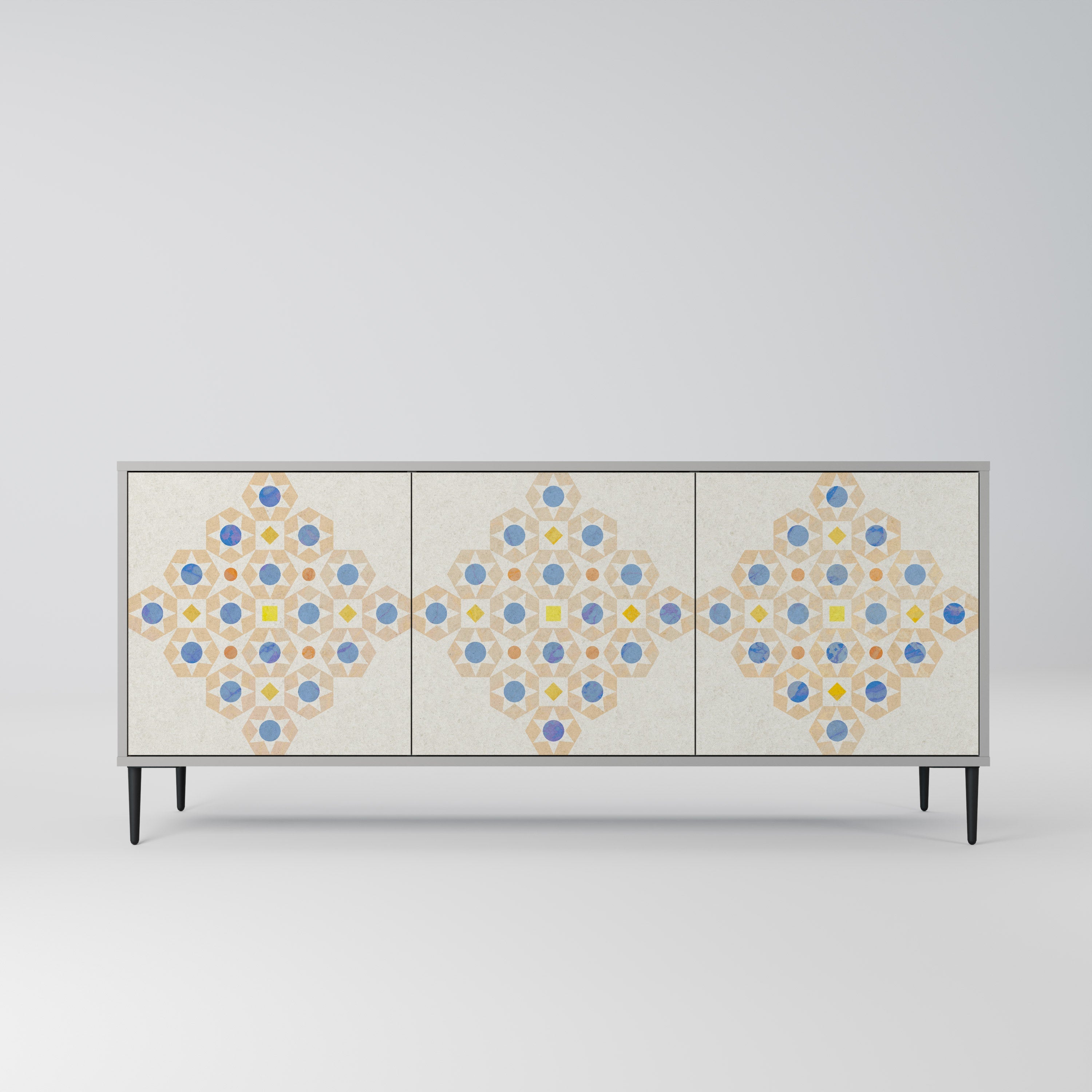 PATTERNED PRISM Sideboard mit 3 Türen in Grau