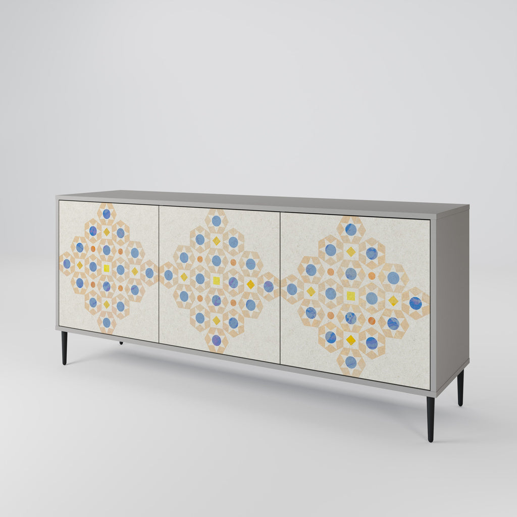 PATTERNED PRISM Sideboard mit 3 Türen in Grau