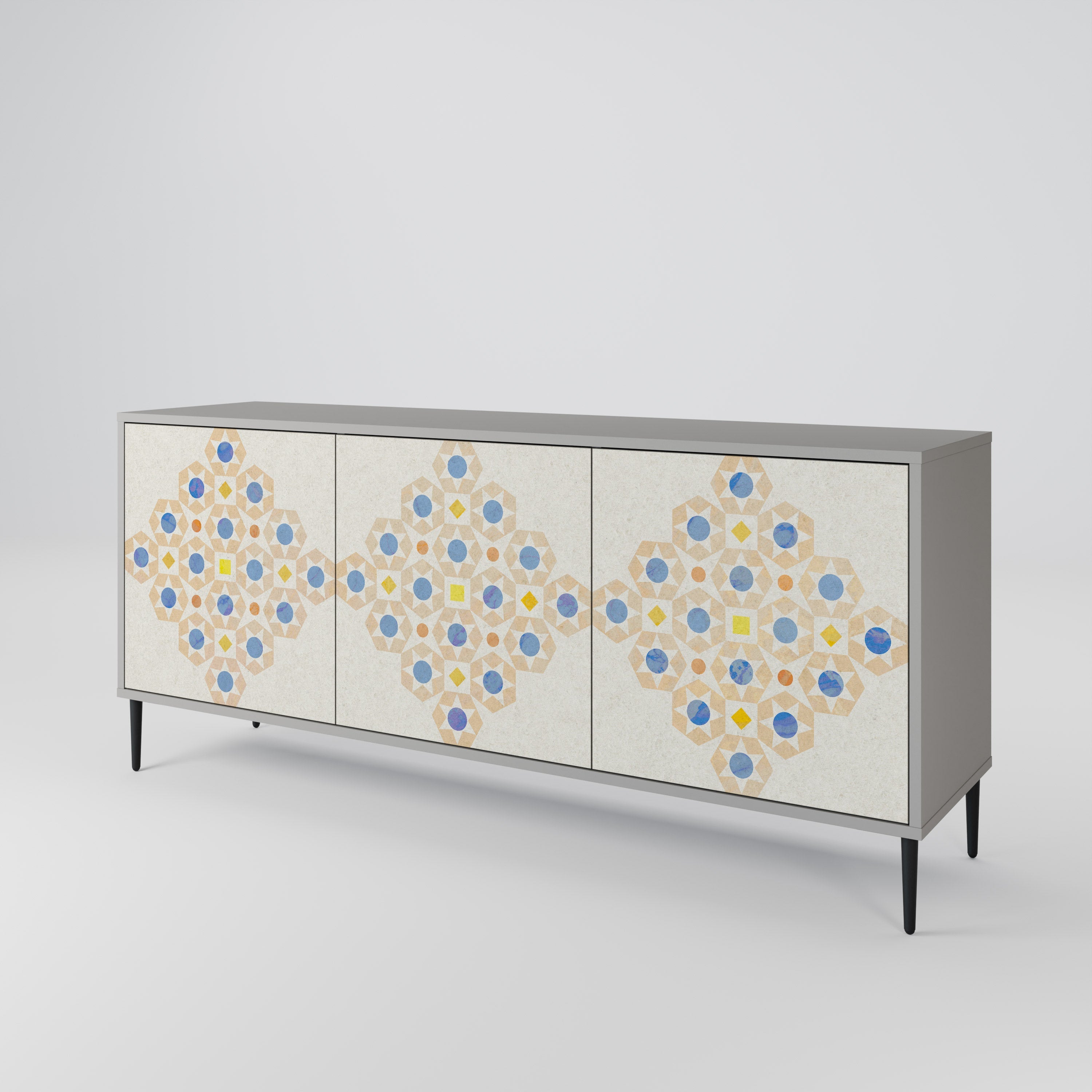 PATTERNED PRISM Sideboard mit 3 Türen in Grau