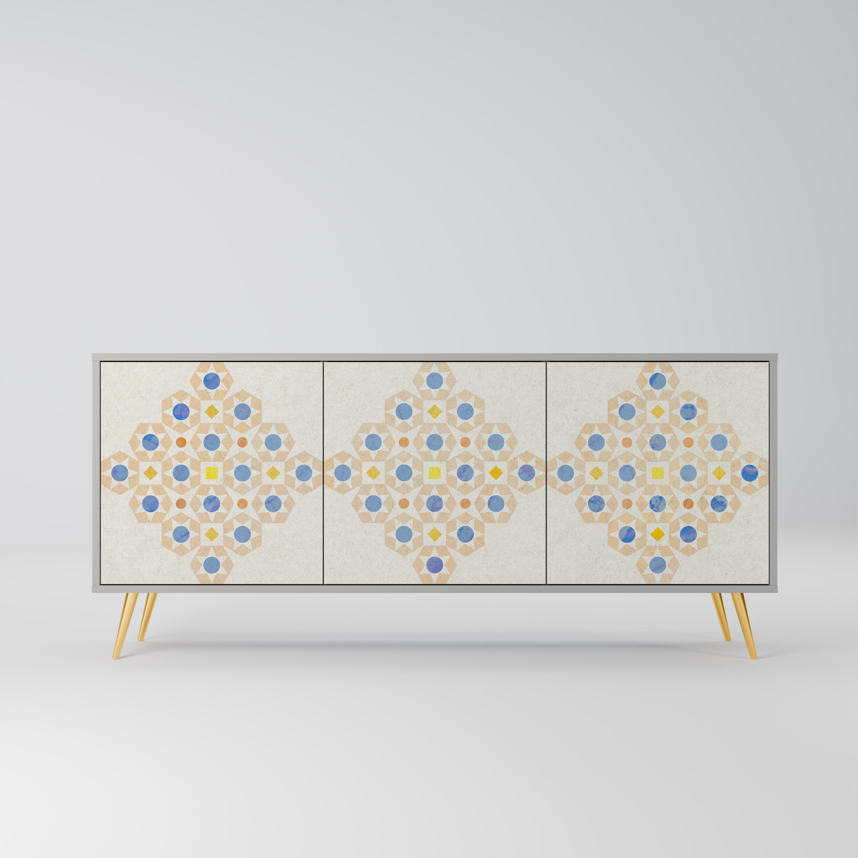 PATTERNED PRISM Sideboard mit 3 Türen in Grau