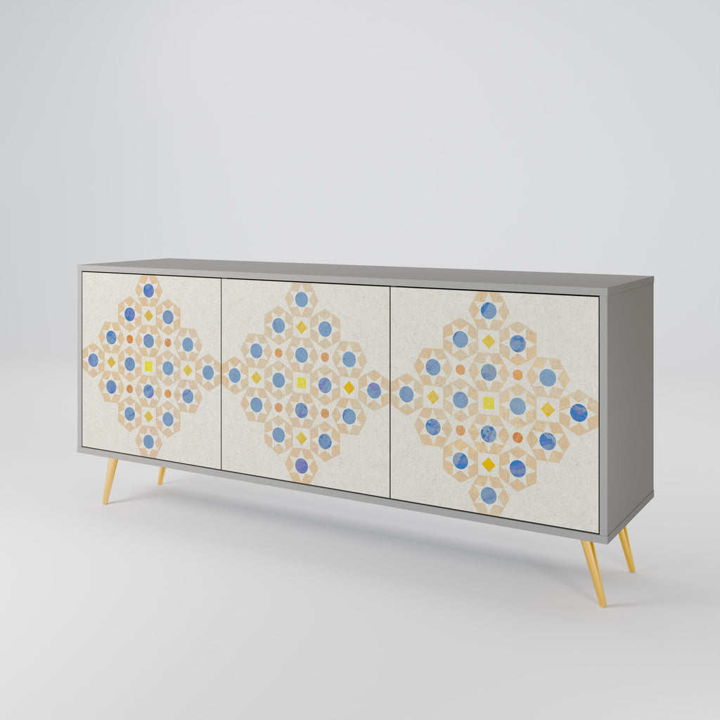 PATTERNED PRISM Sideboard mit 3 Türen in Grau