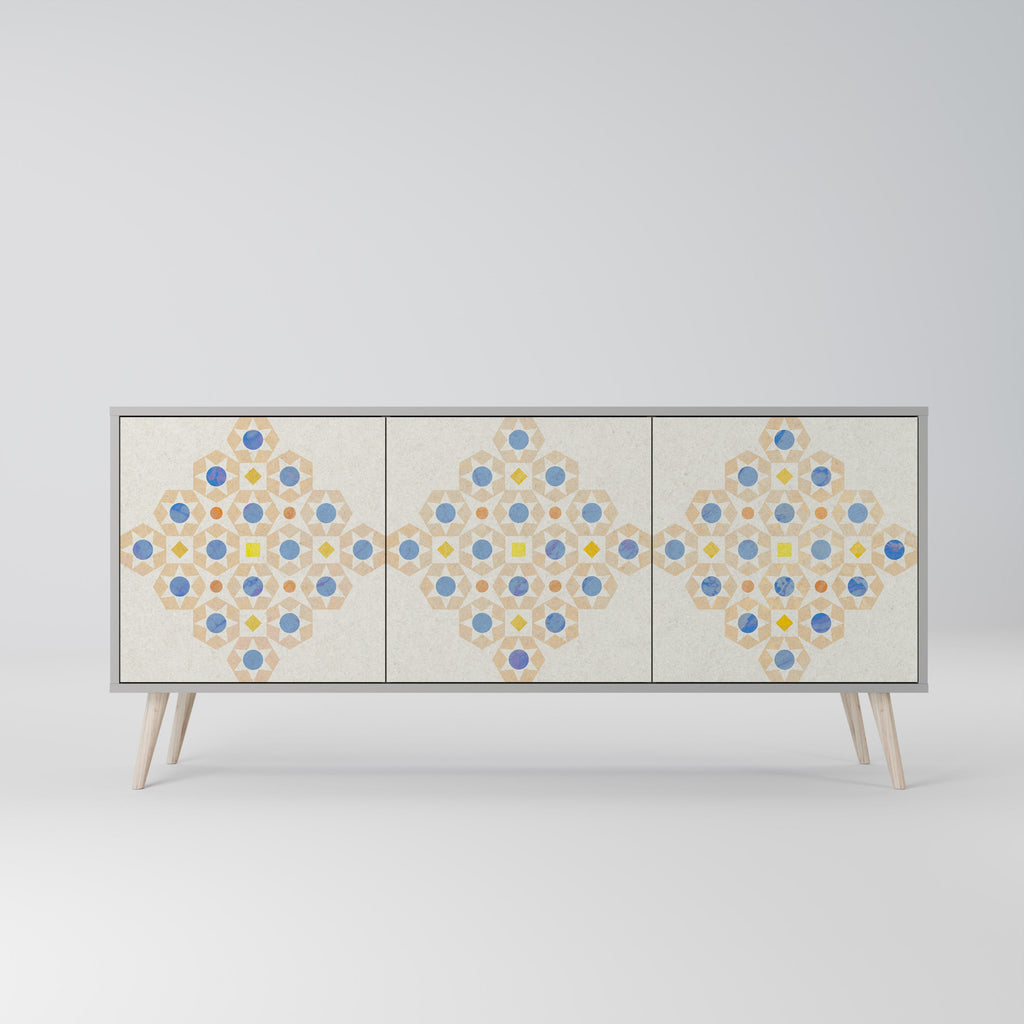 PATTERNED PRISM Sideboard mit 3 Türen in Grau