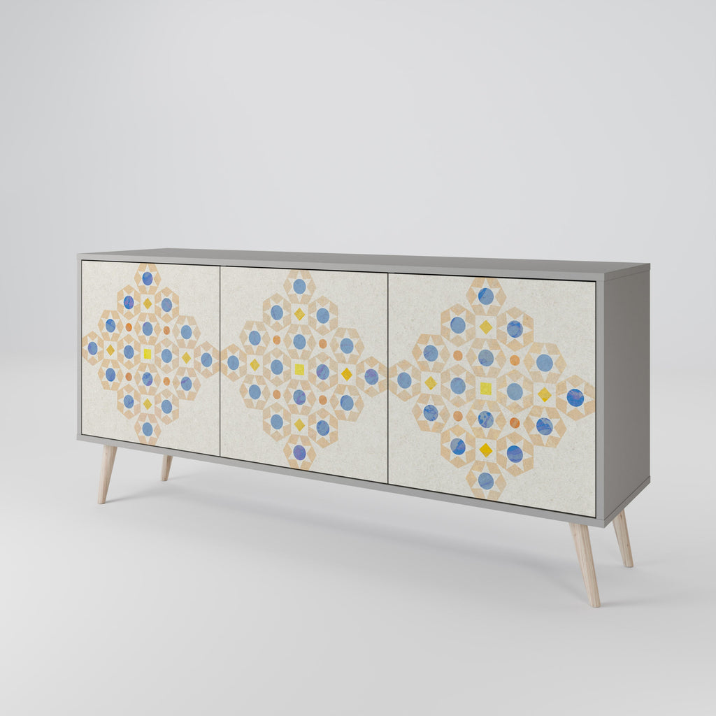 PATTERNED PRISM Sideboard mit 3 Türen in Grau