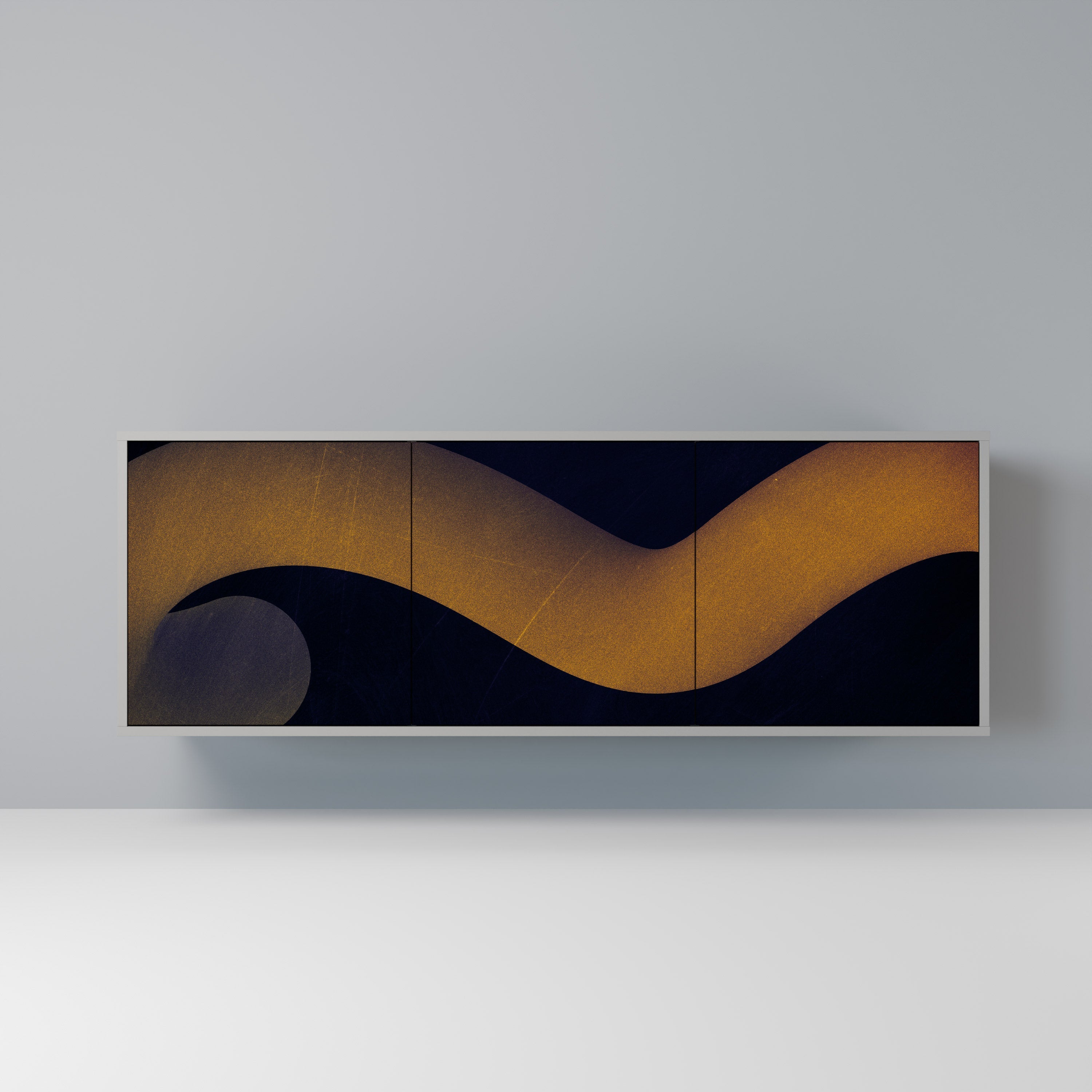 HOLLOW TIME Sideboard mit 3 Türen in Grau