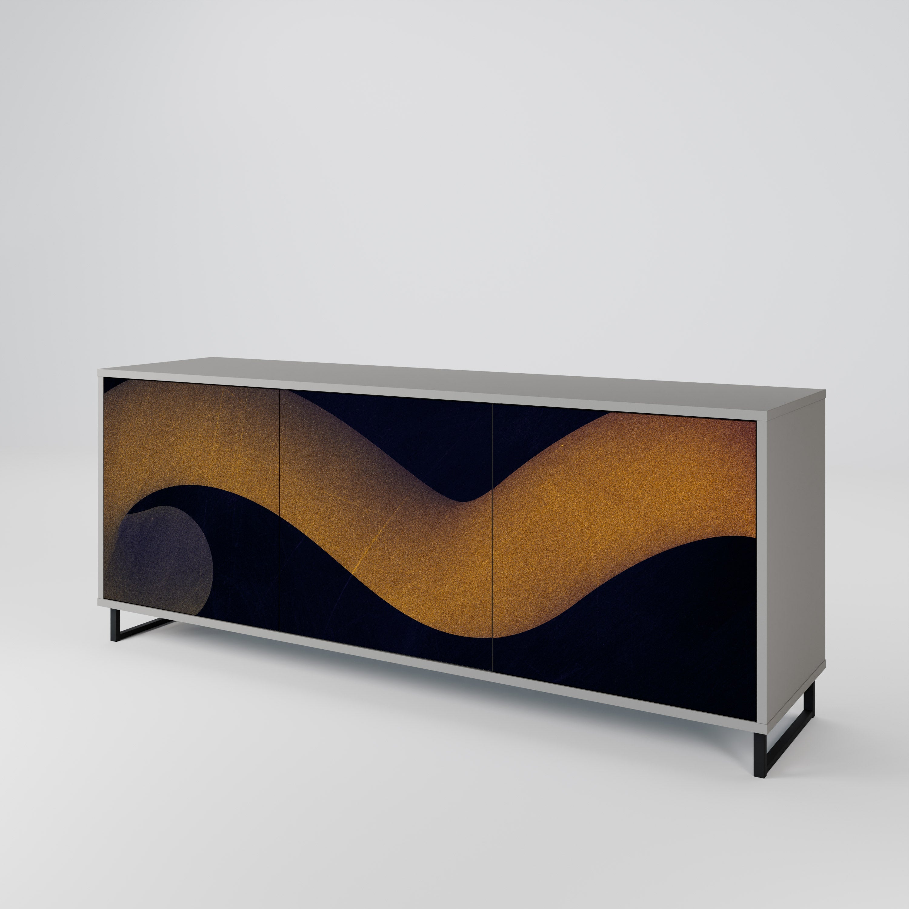 HOLLOW TIME Sideboard mit 3 Türen in Grau