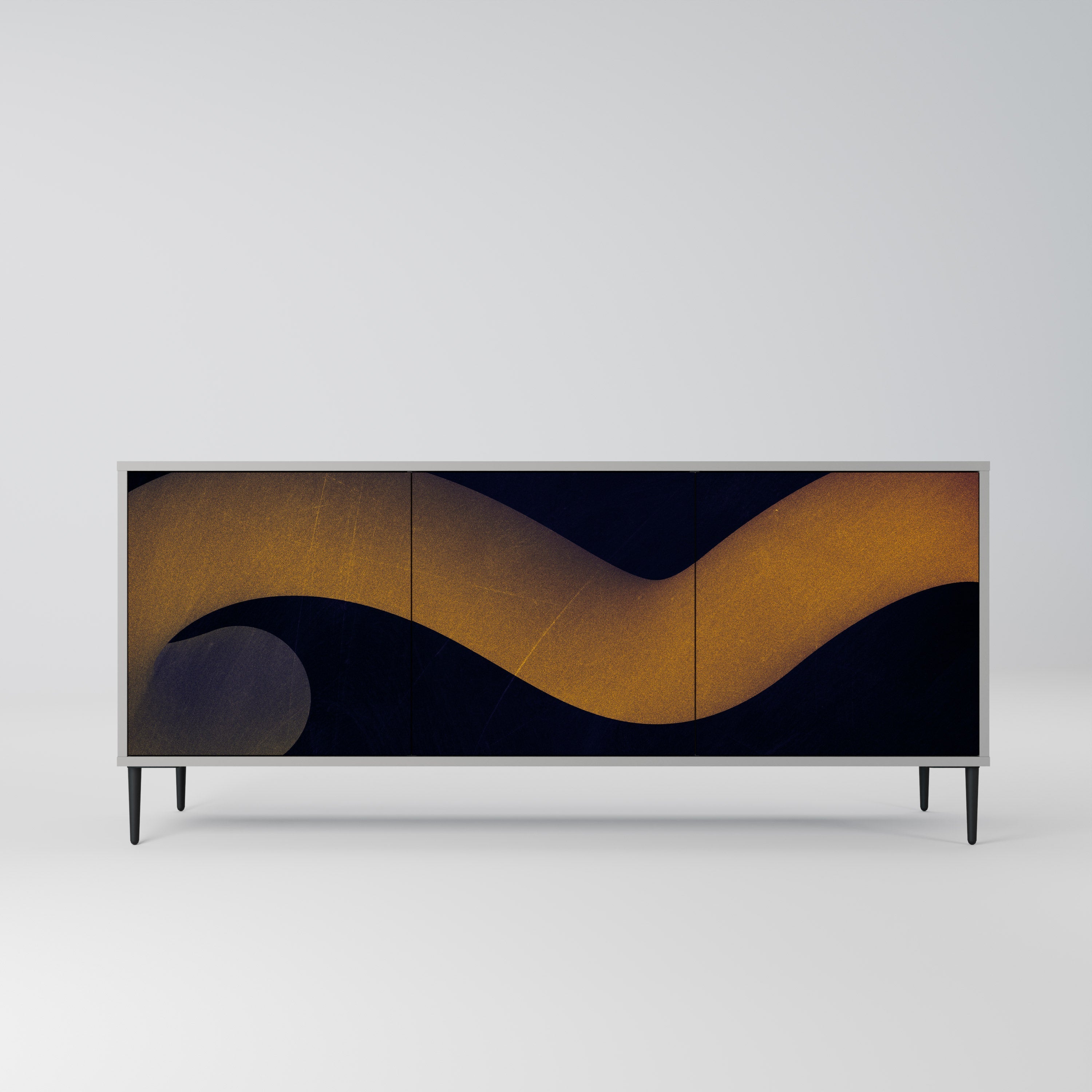 HOLLOW TIME Sideboard mit 3 Türen in Grau