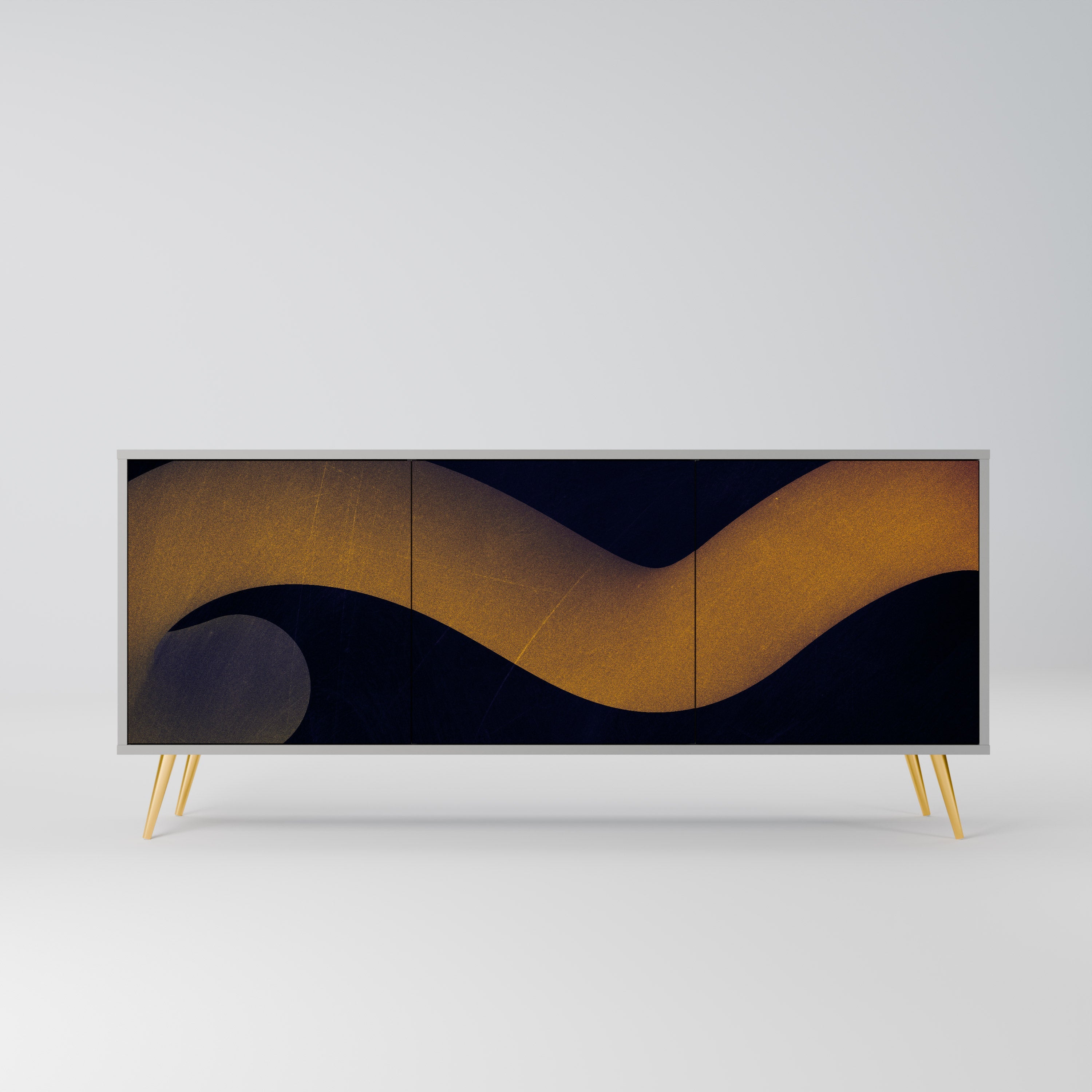 HOLLOW TIME Sideboard mit 3 Türen in Grau