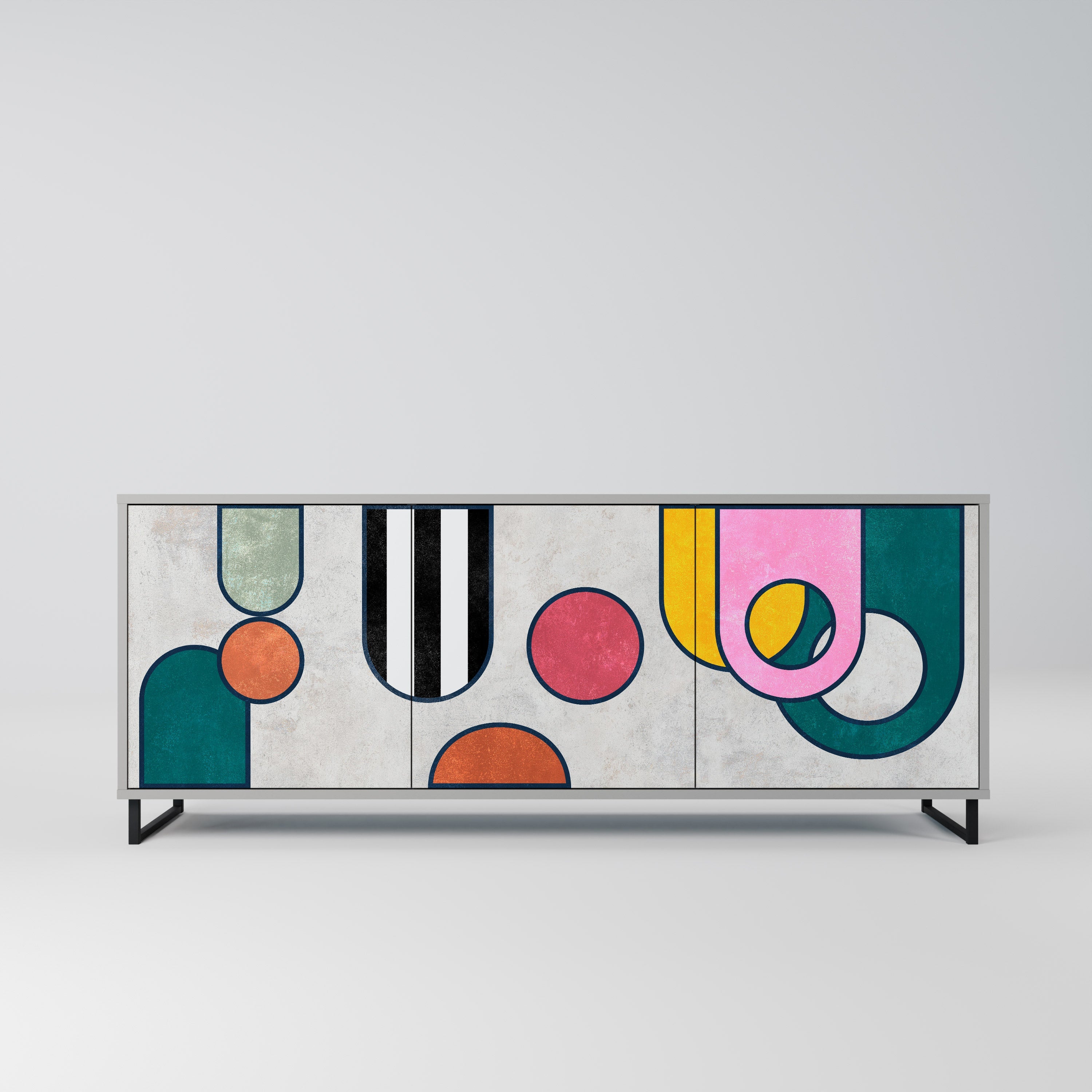 COOL STORY Sideboard mit 3 Türen in Grau