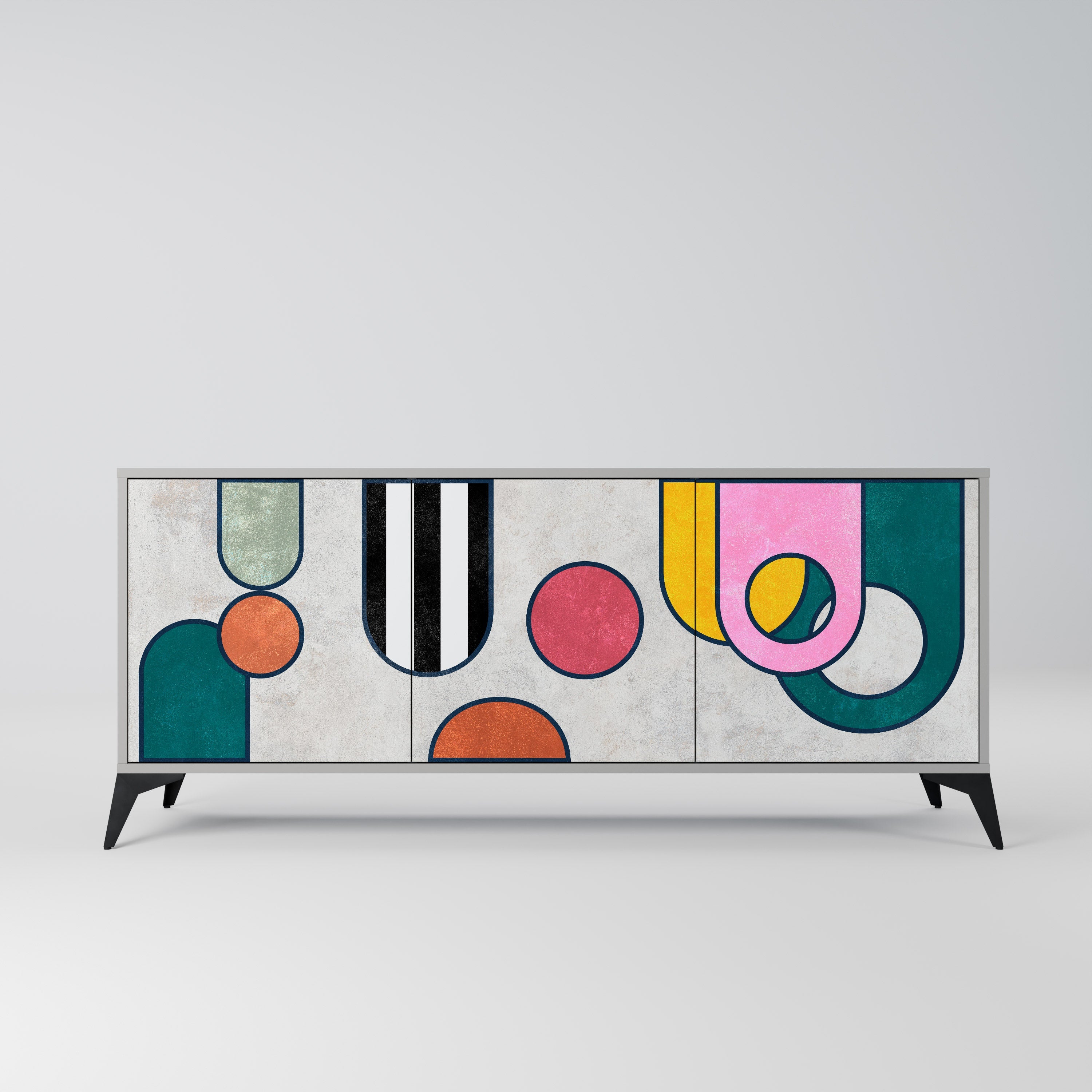 COOL STORY Sideboard mit 3 Türen in Grau