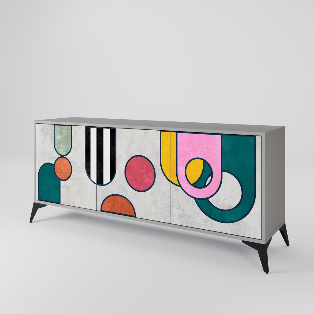 COOL STORY Sideboard mit 3 Türen in Grau