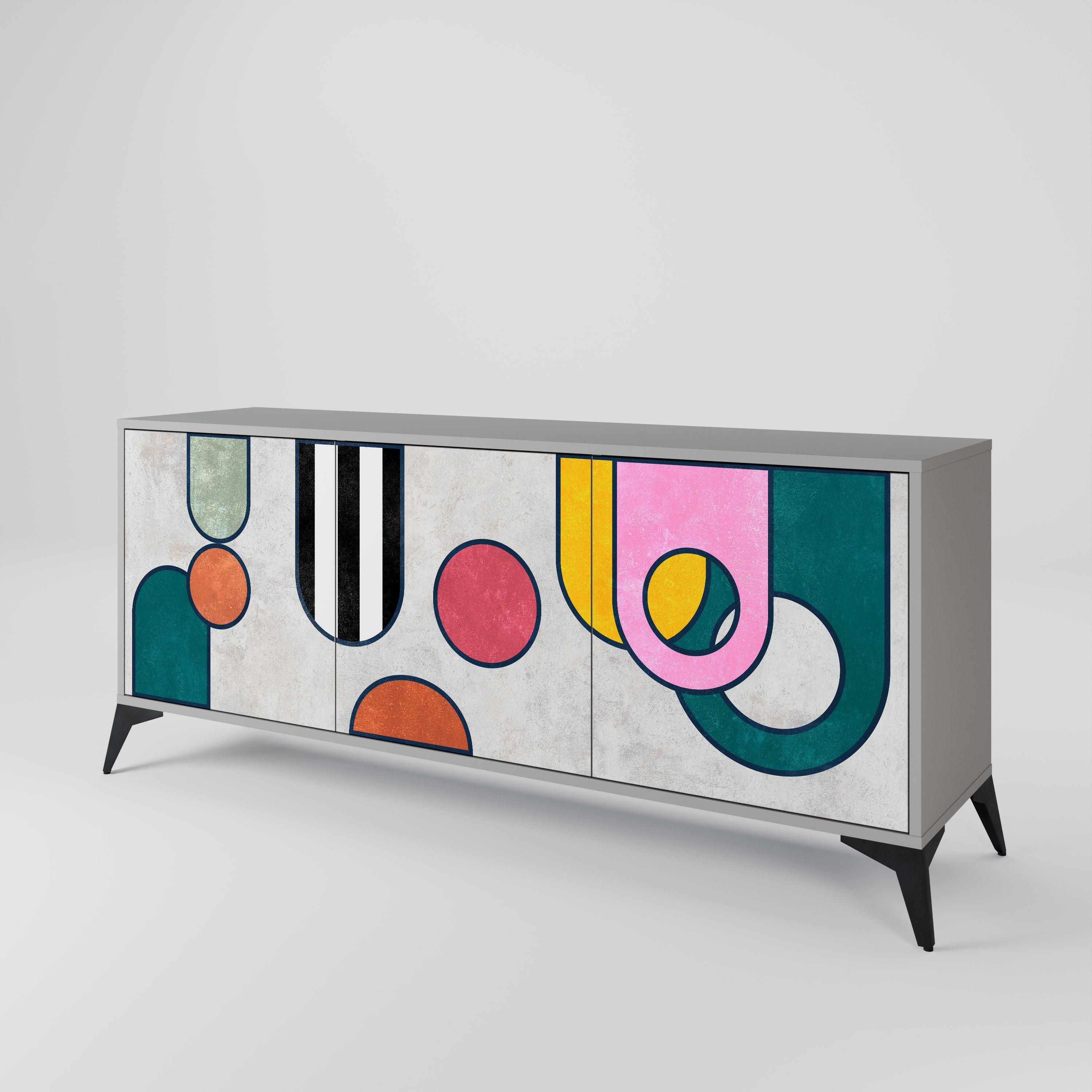 COOL STORY Sideboard mit 3 Türen in Grau