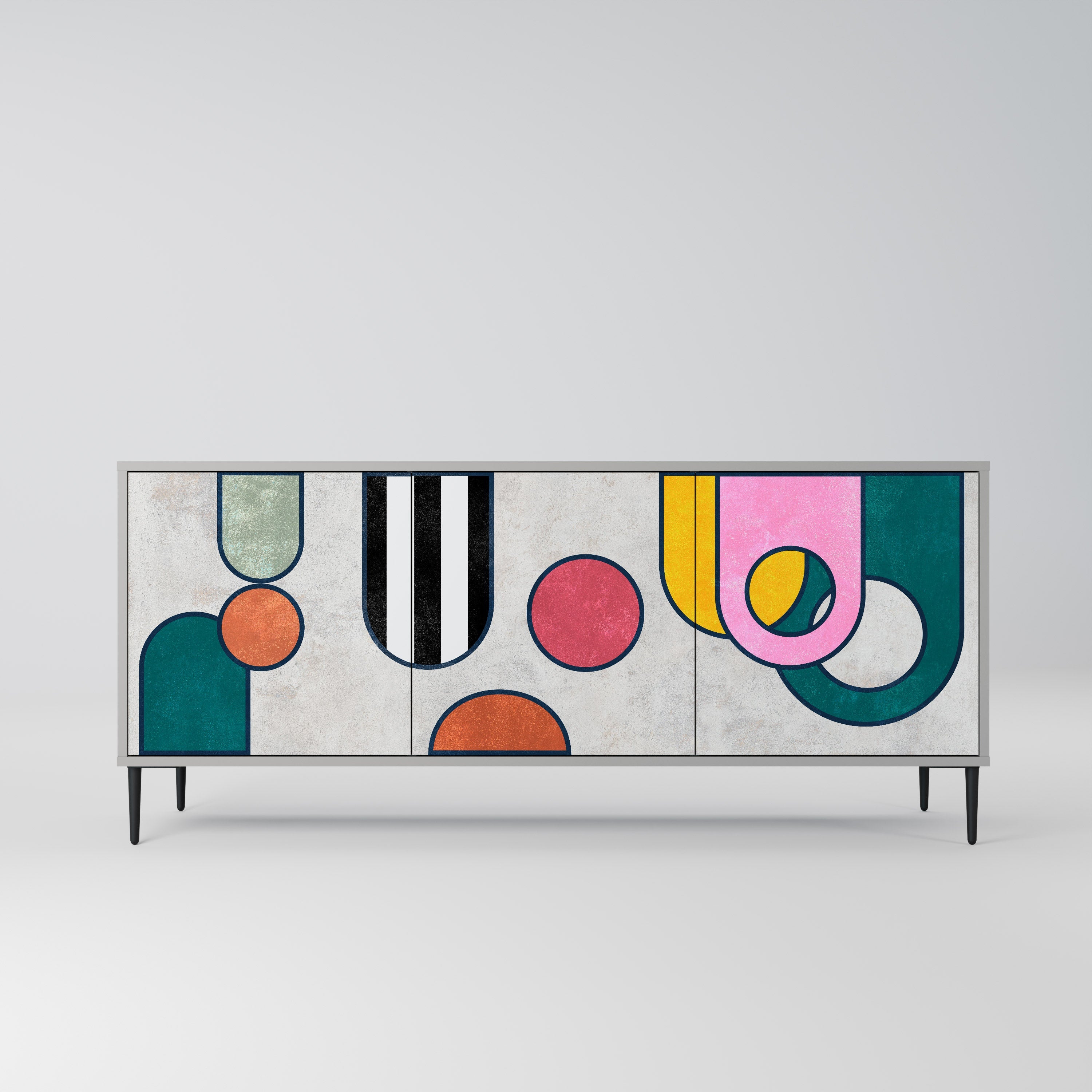 COOL STORY Sideboard mit 3 Türen in Grau