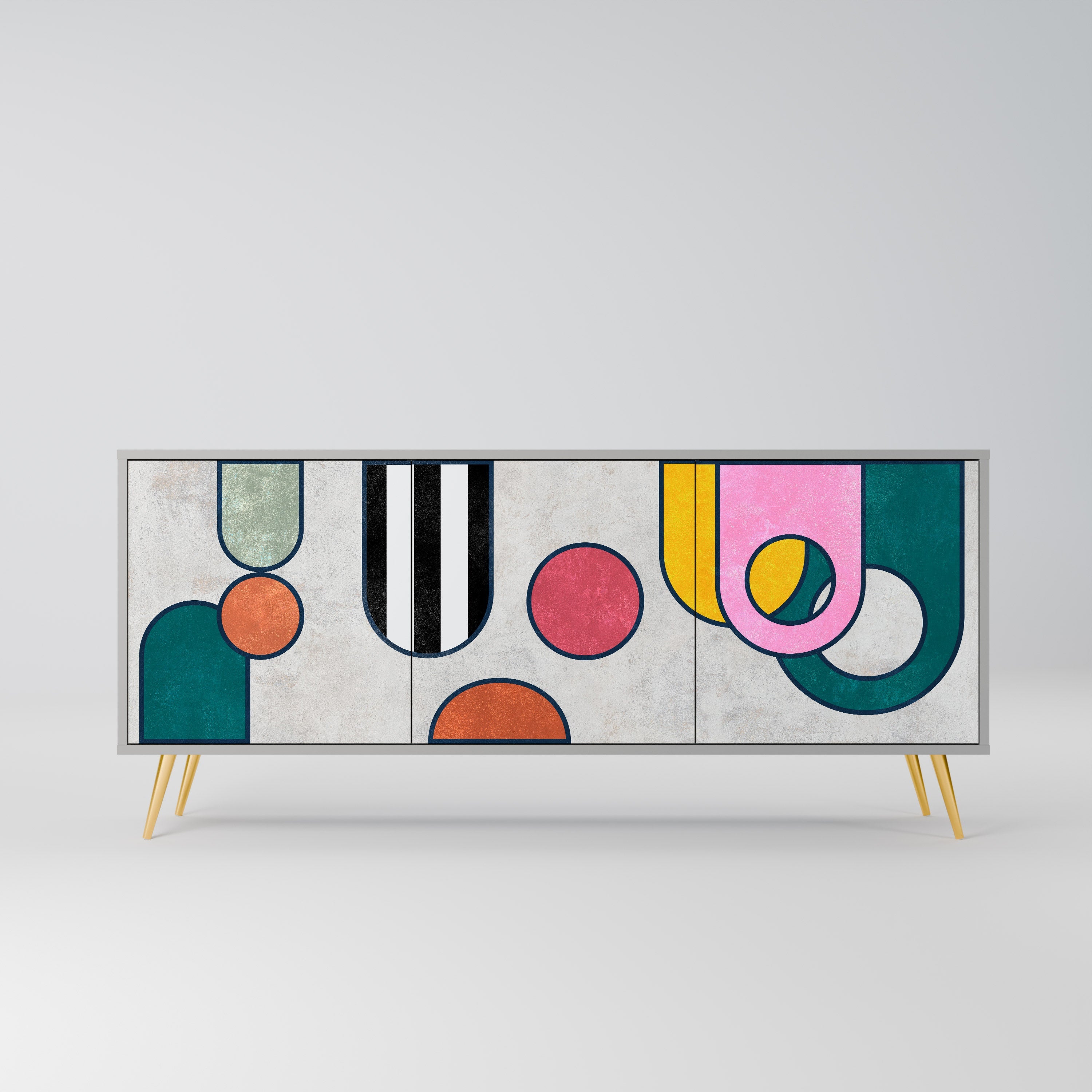 COOL STORY Sideboard mit 3 Türen in Grau