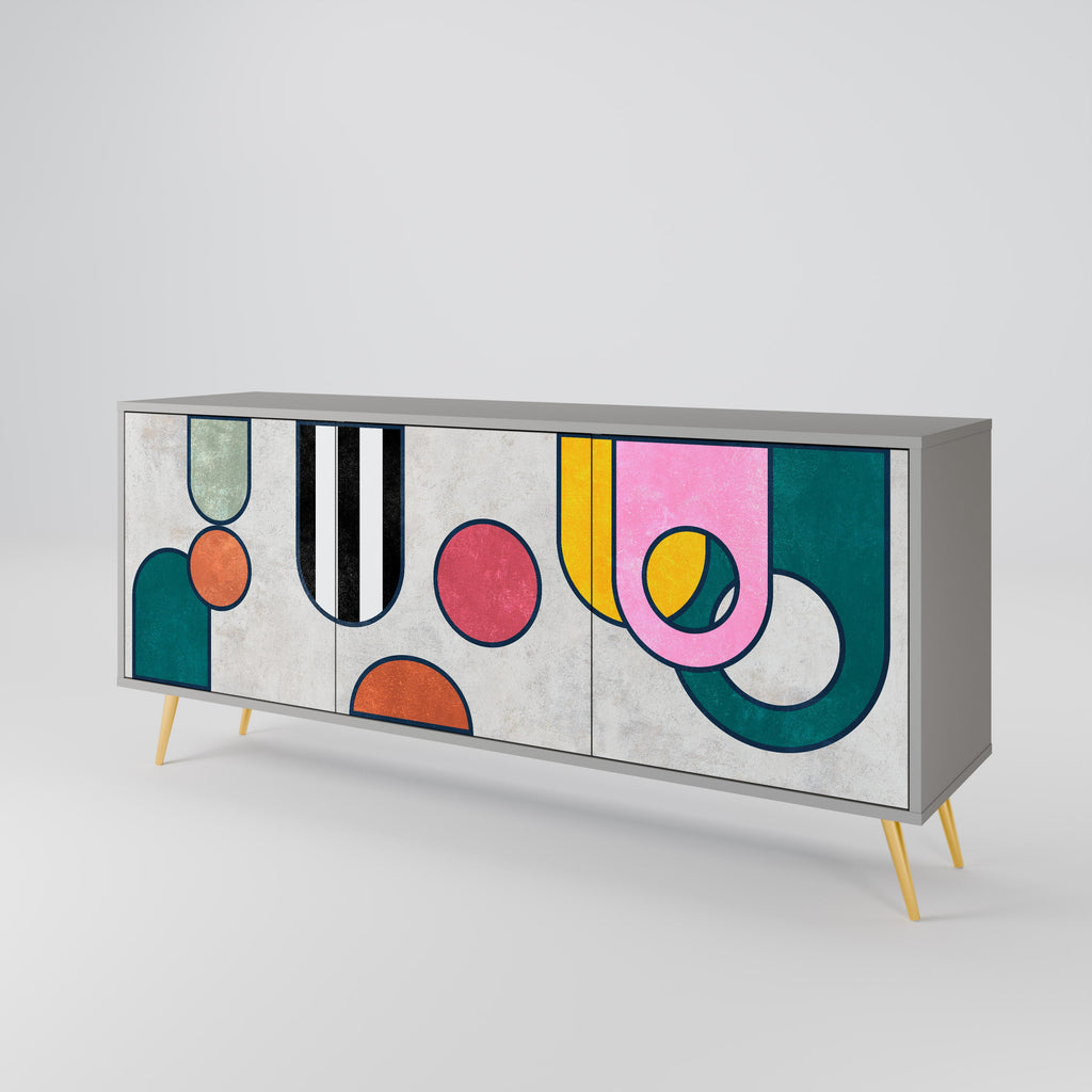 COOL STORY Sideboard mit 3 Türen in Grau
