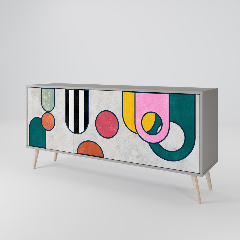 COOL STORY Sideboard mit 3 Türen in Grau