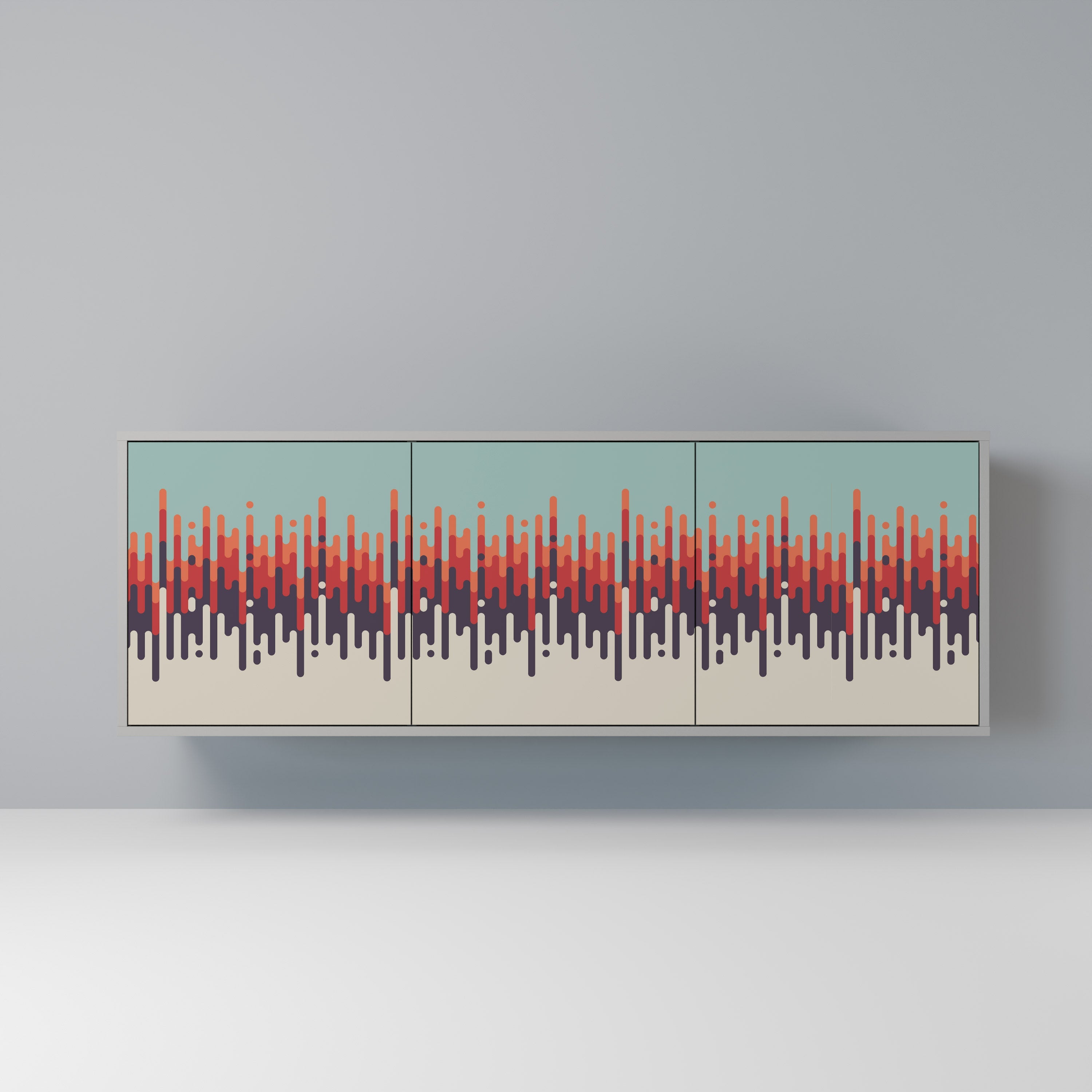 CHROMA CONTOURS Sideboard mit 3 Türen in Grau