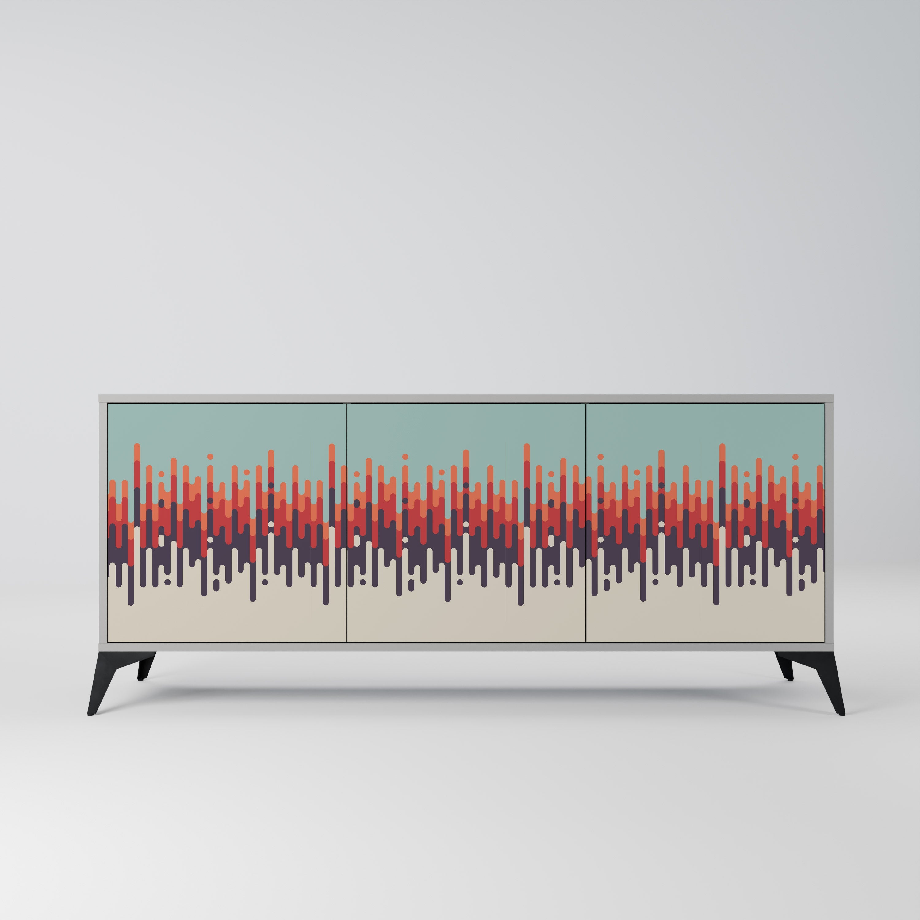 CHROMA CONTOURS Sideboard mit 3 Türen in Grau