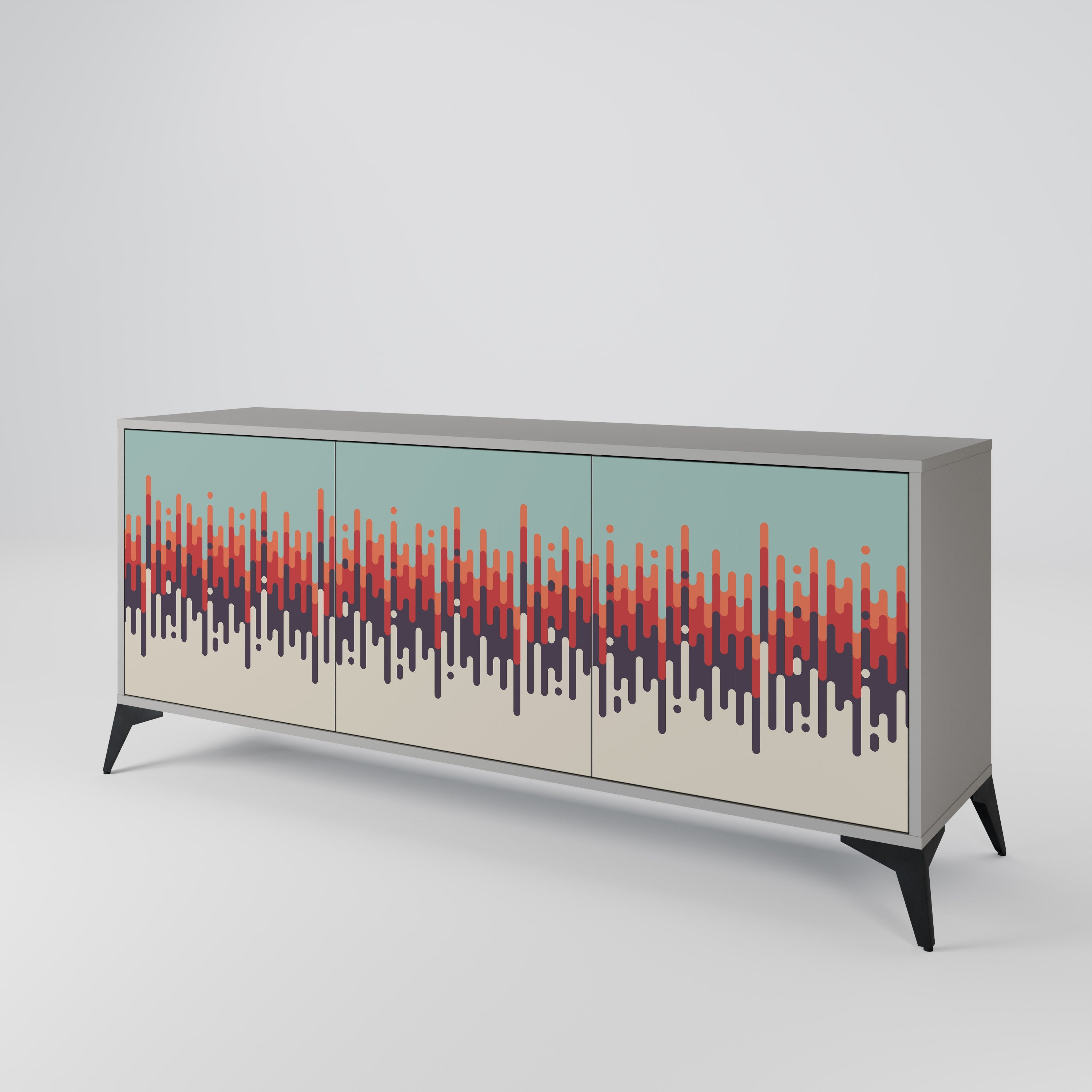 CHROMA CONTOURS Sideboard mit 3 Türen in Grau