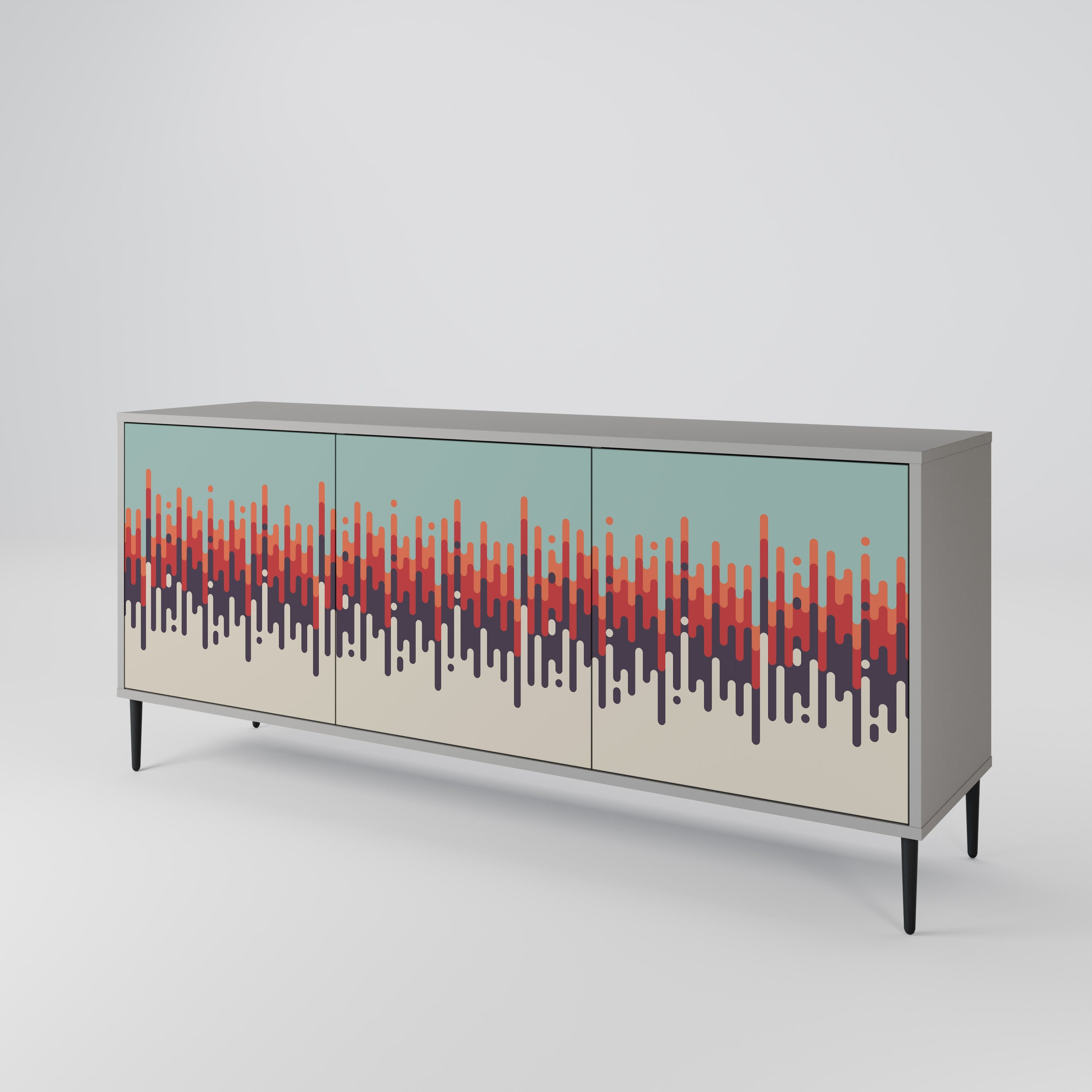 CHROMA CONTOURS Sideboard mit 3 Türen in Grau