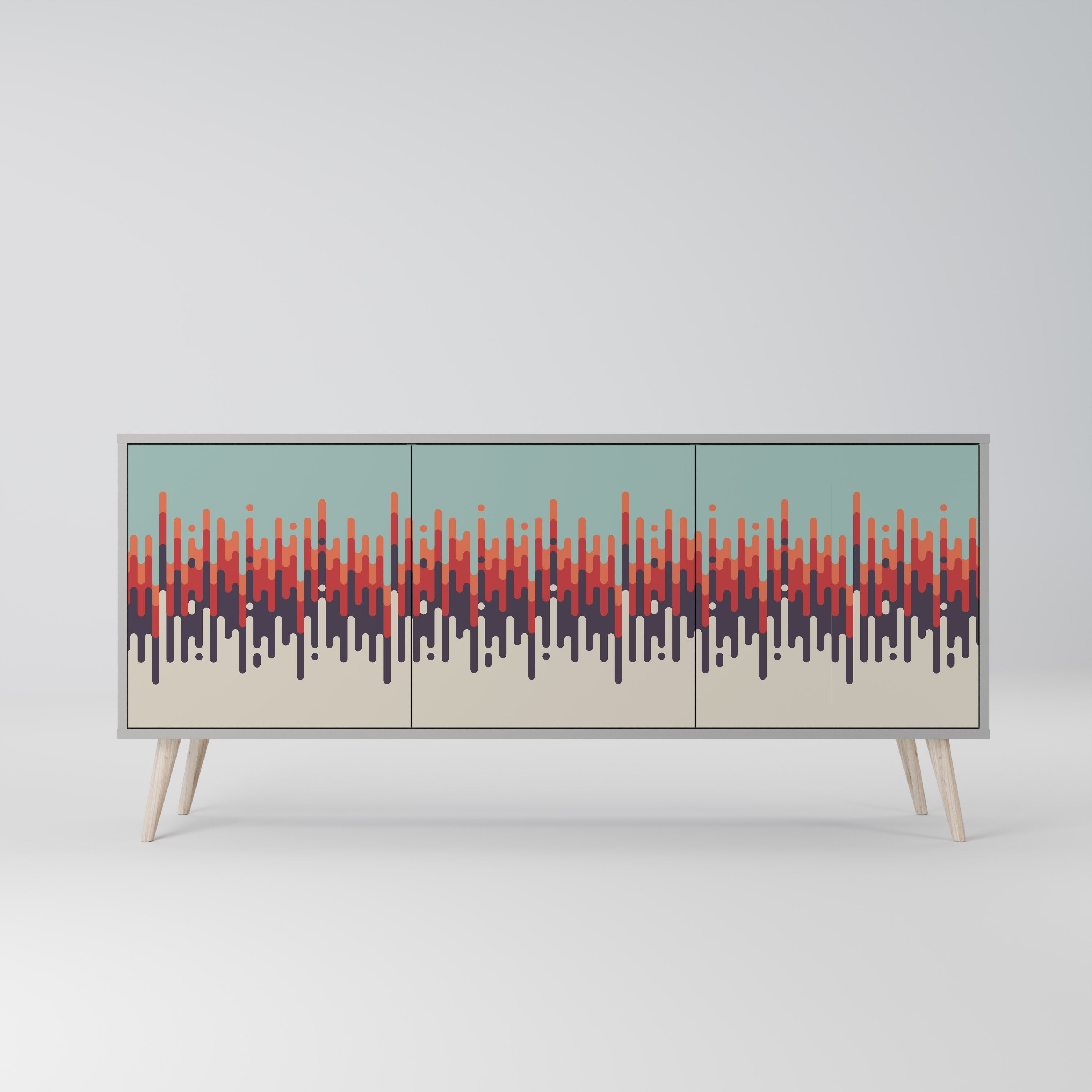 CHROMA CONTOURS Sideboard mit 3 Türen in Grau