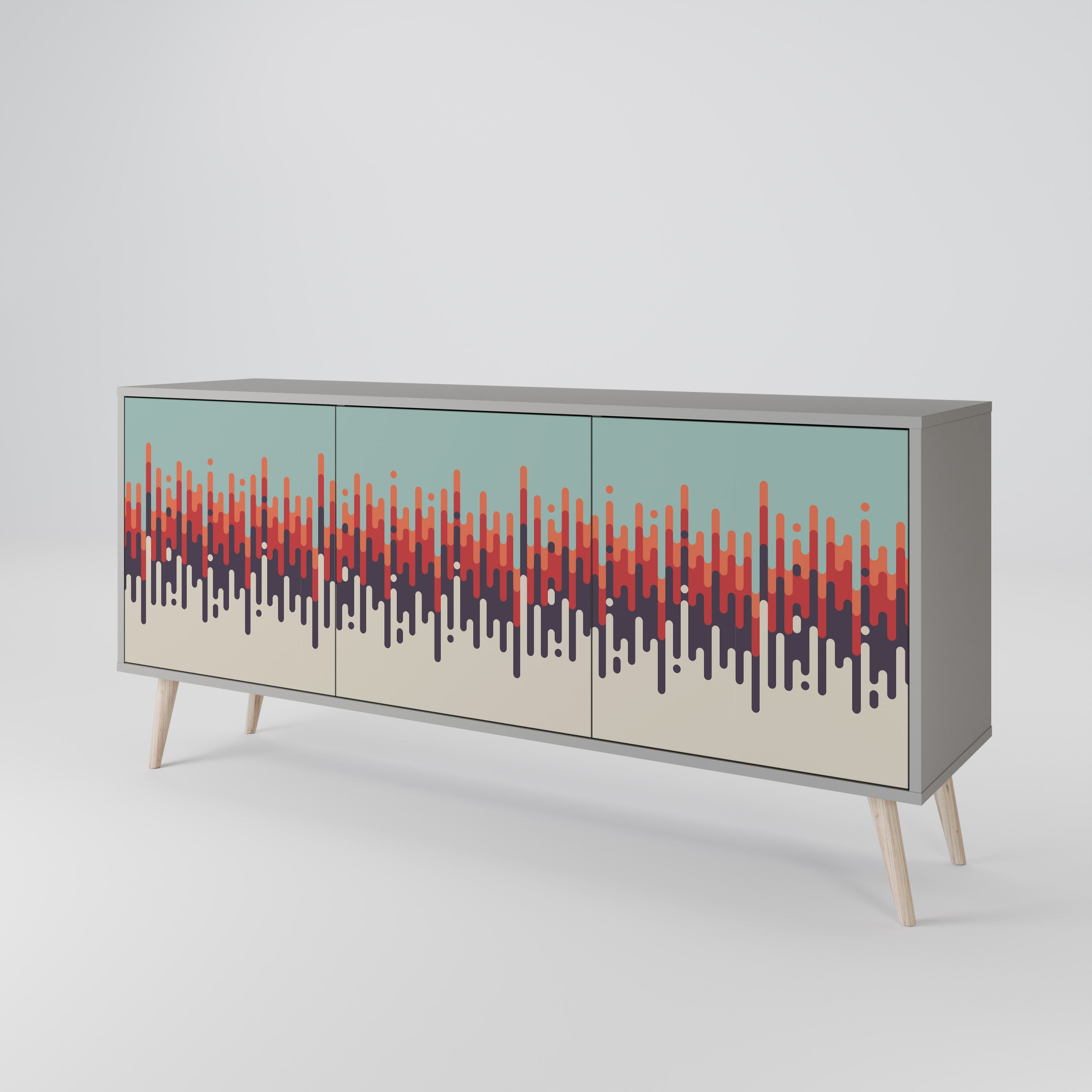 CHROMA CONTOURS Sideboard mit 3 Türen in Grau
