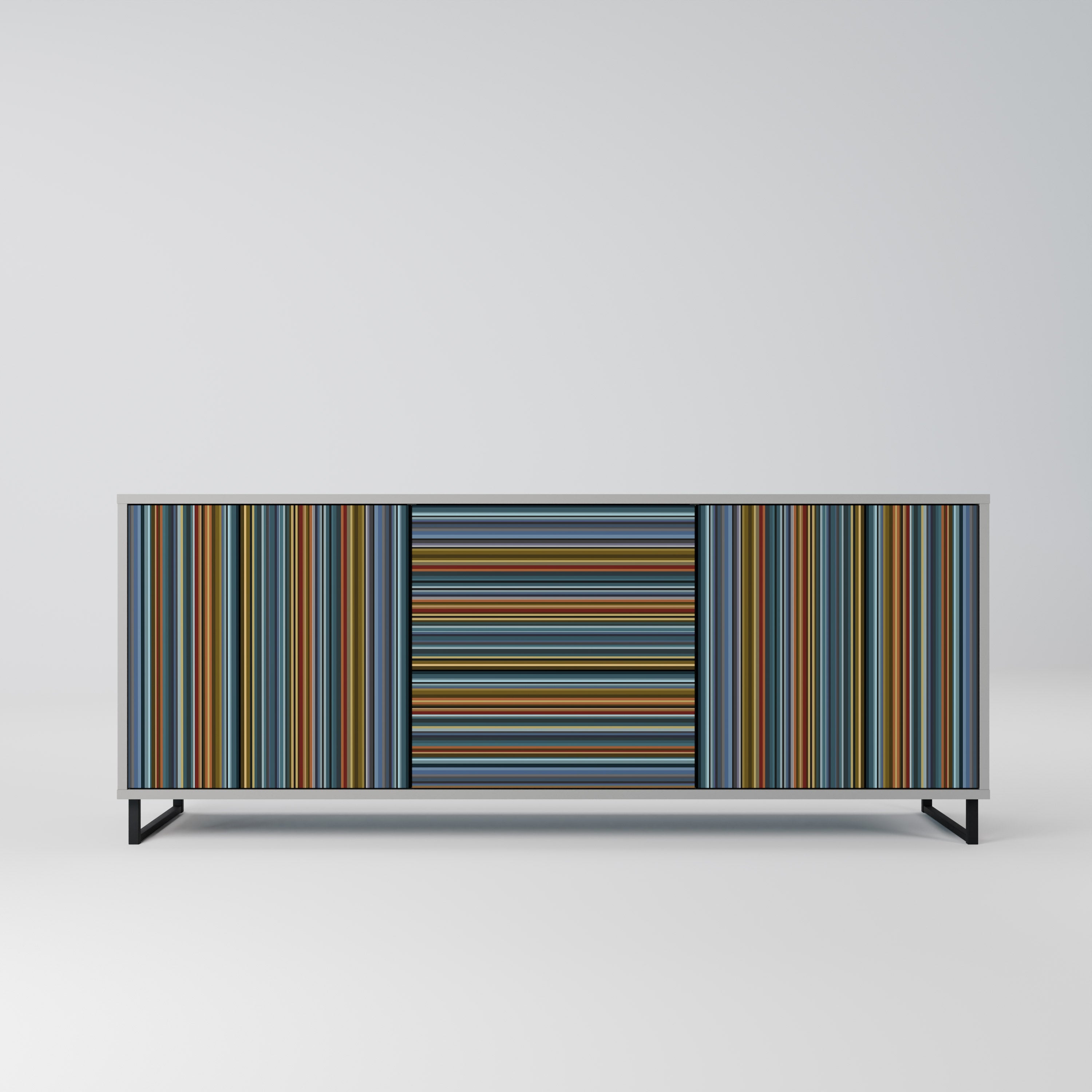 LINEOUT SPECTRUM Sideboard mit 3 Türen in Grau