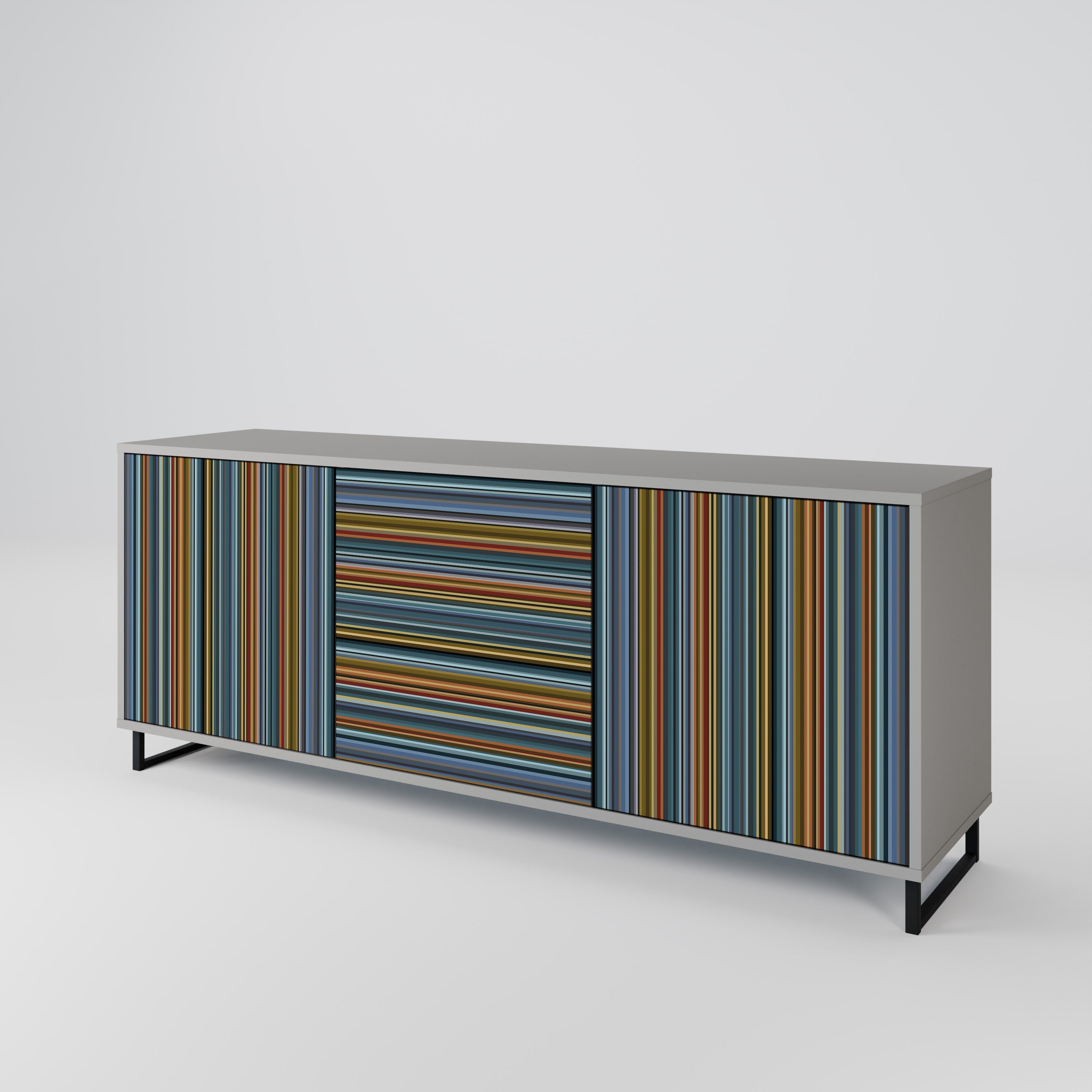 LINEOUT SPECTRUM Sideboard mit 3 Türen in Grau