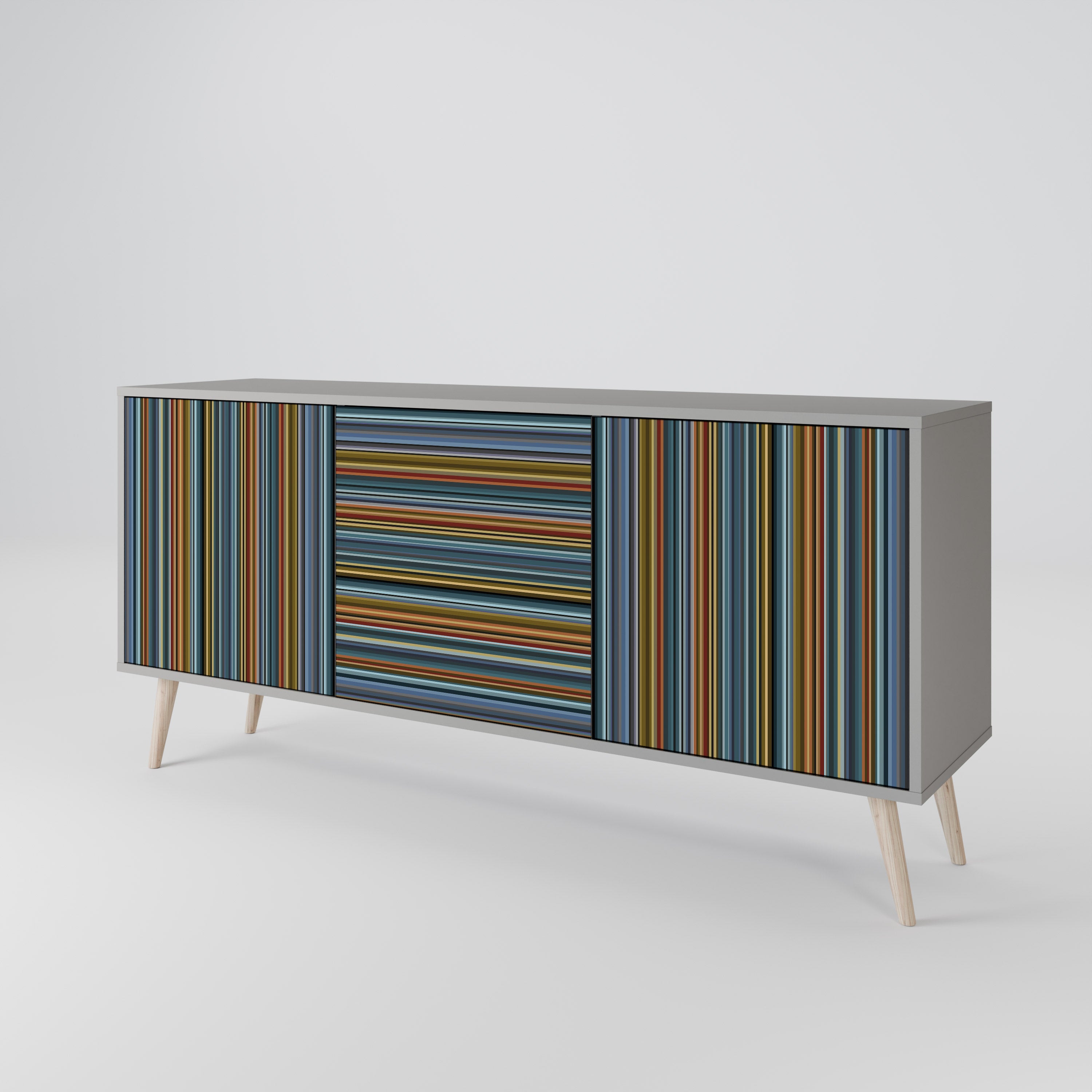 LINEOUT SPECTRUM Sideboard mit 3 Türen in Grau