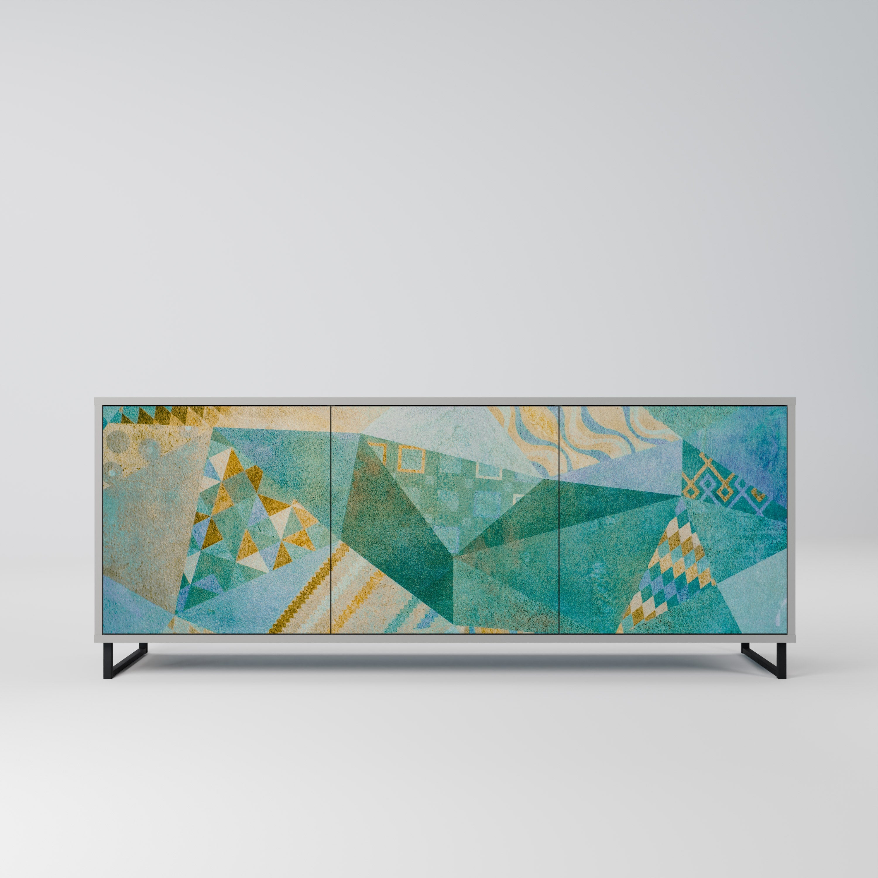 SPECTRUM SPLENDOR Sideboard mit 3 Türen in Grau