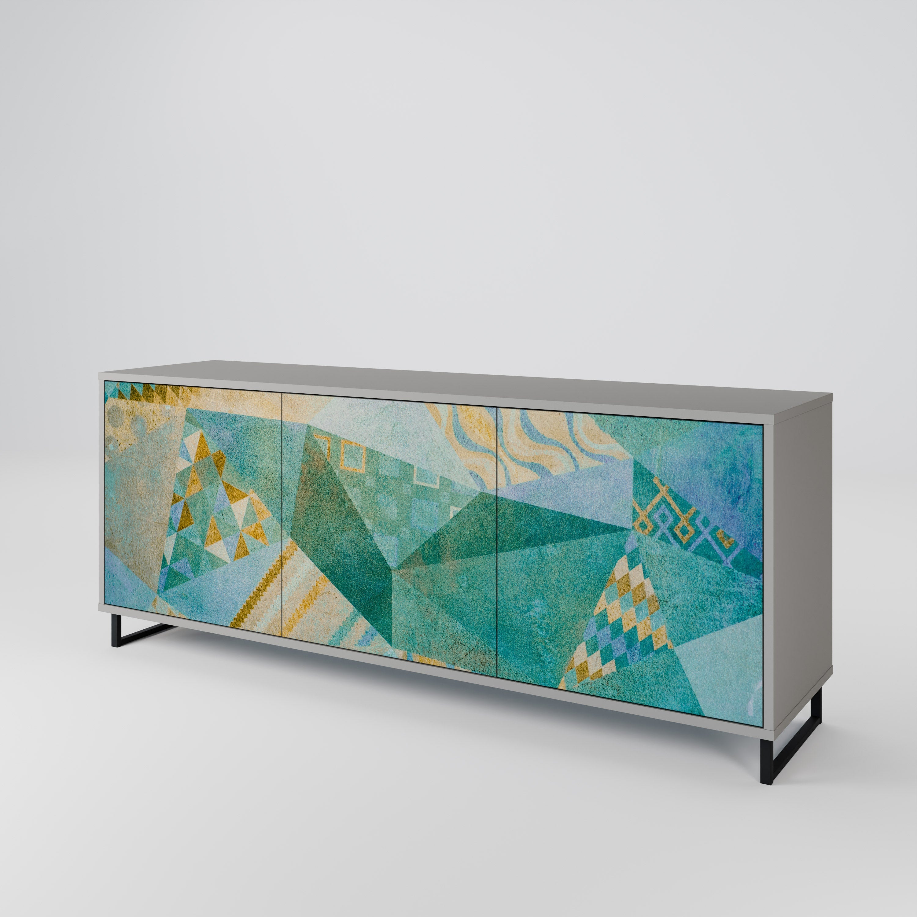SPECTRUM SPLENDOR Sideboard mit 3 Türen in Grau