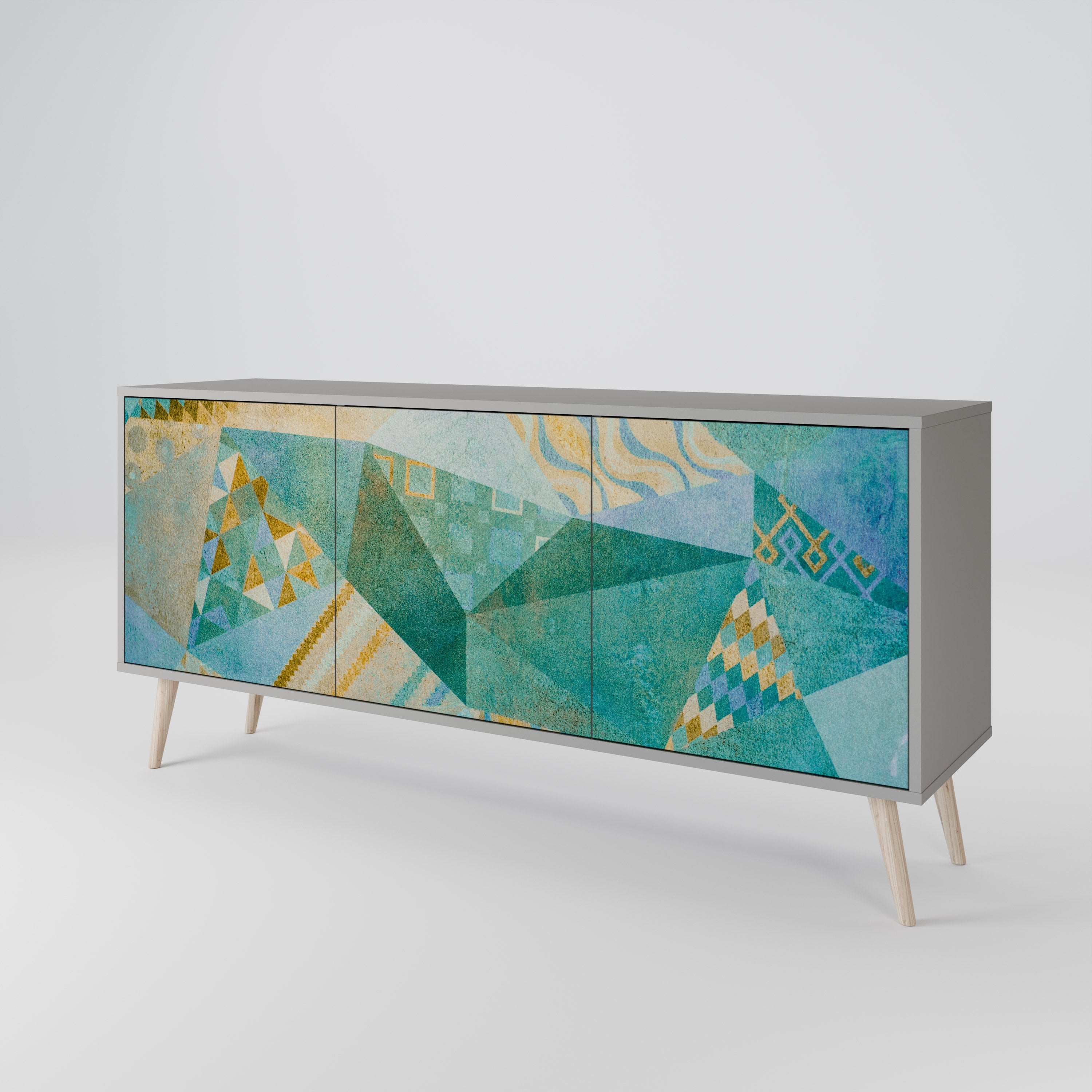 SPECTRUM SPLENDOR Sideboard mit 3 Türen in Grau
