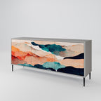 ABSTRACT LANDSCAPE Sideboard mit 3 Türen in Grau