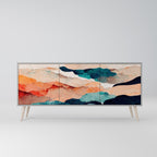 ABSTRACT LANDSCAPE Sideboard mit 3 Türen in Grau
