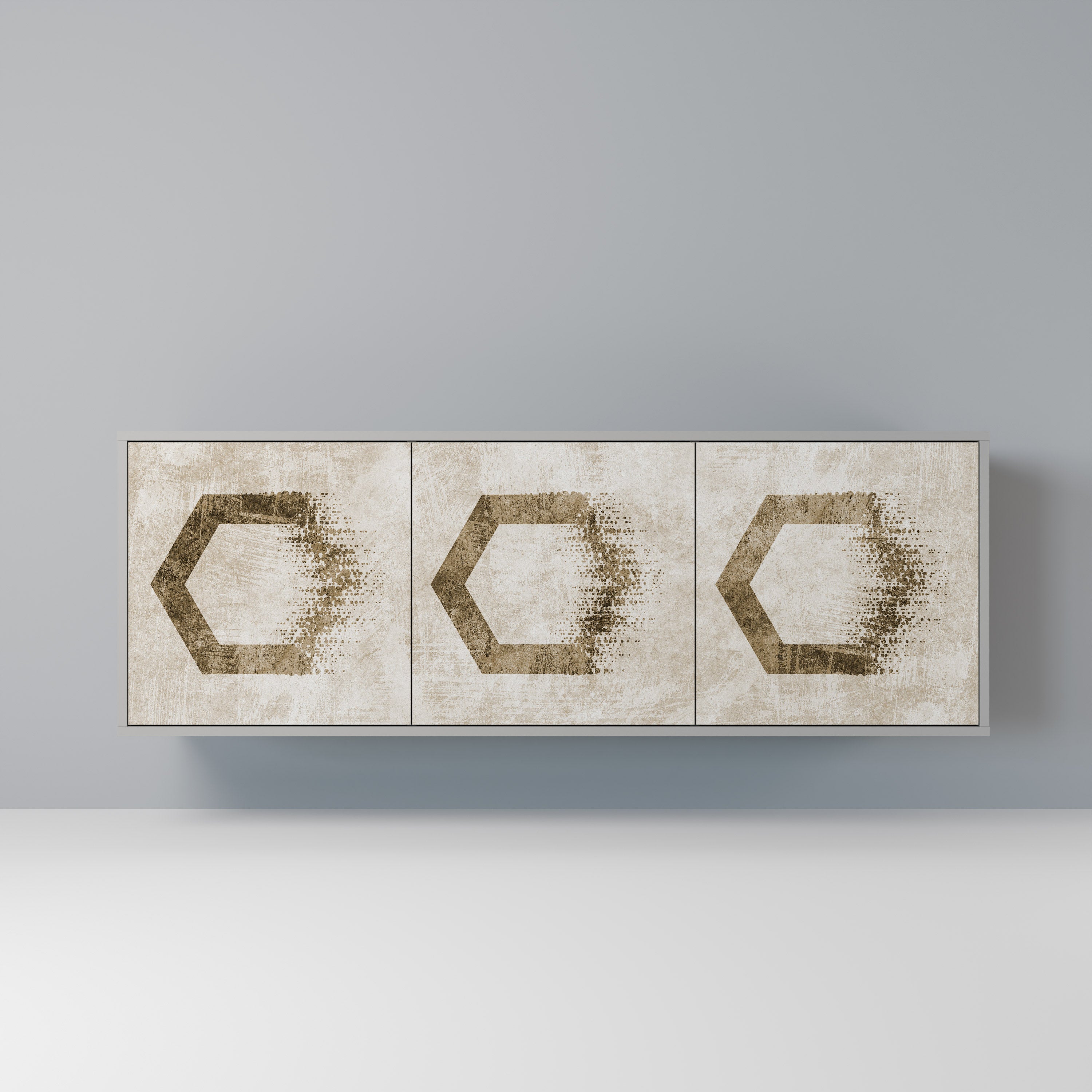 HEXAGONAL SHAPES Sideboard mit 3 Türen in Grau