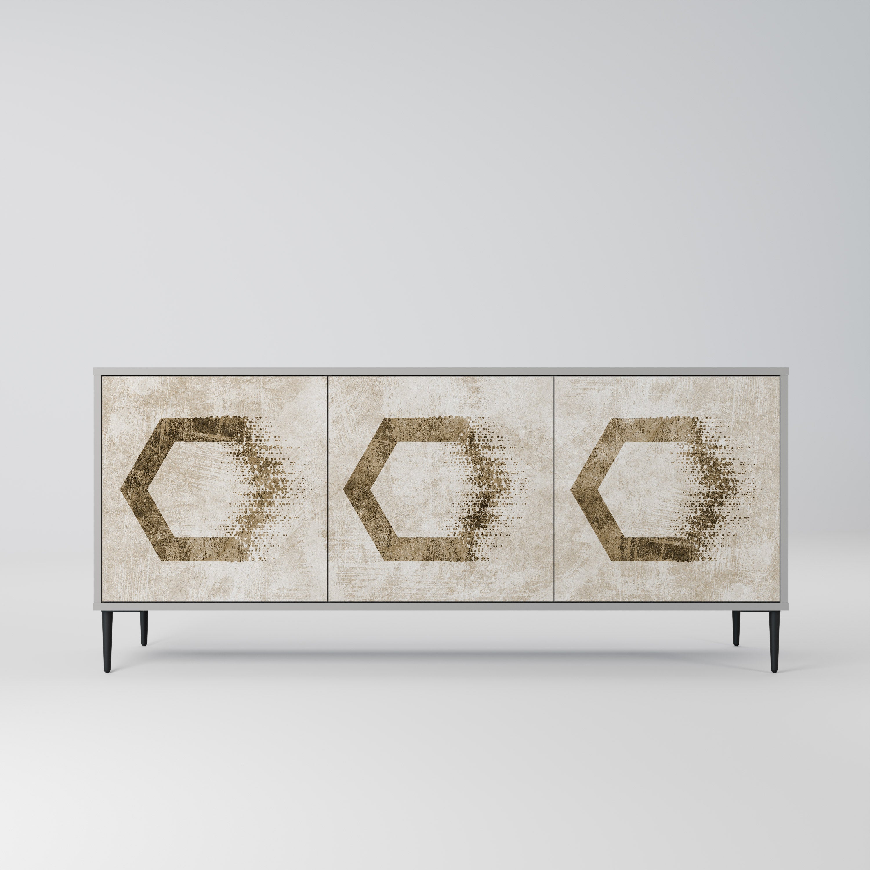 HEXAGONAL SHAPES Sideboard mit 3 Türen in Grau