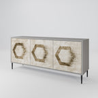 HEXAGONAL SHAPES Sideboard mit 3 Türen in Grau